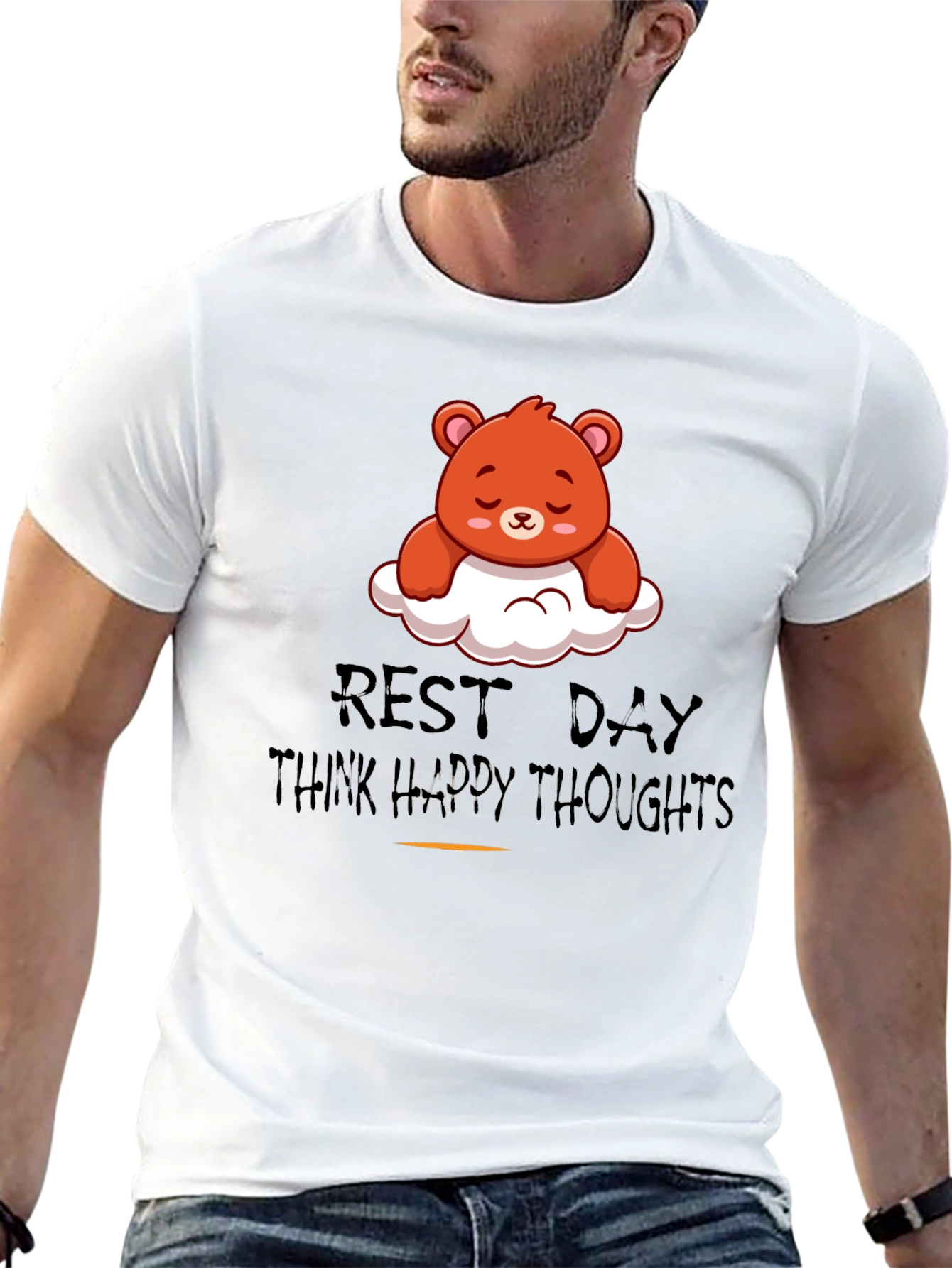 Relaxed Bear T-Shirt - Rest Day Happy Thoughts