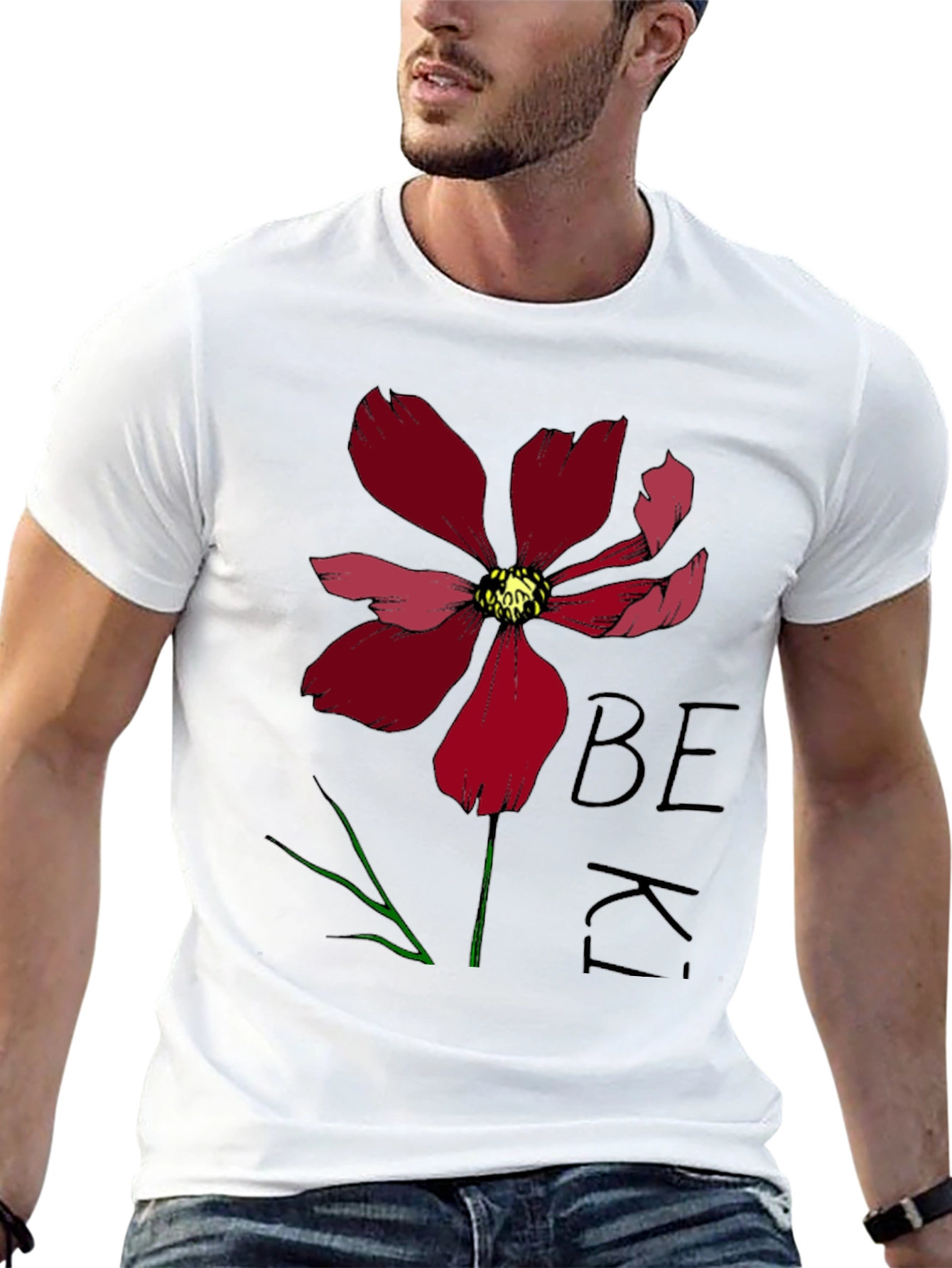 Be Kind Flower Graphic Tee - Black