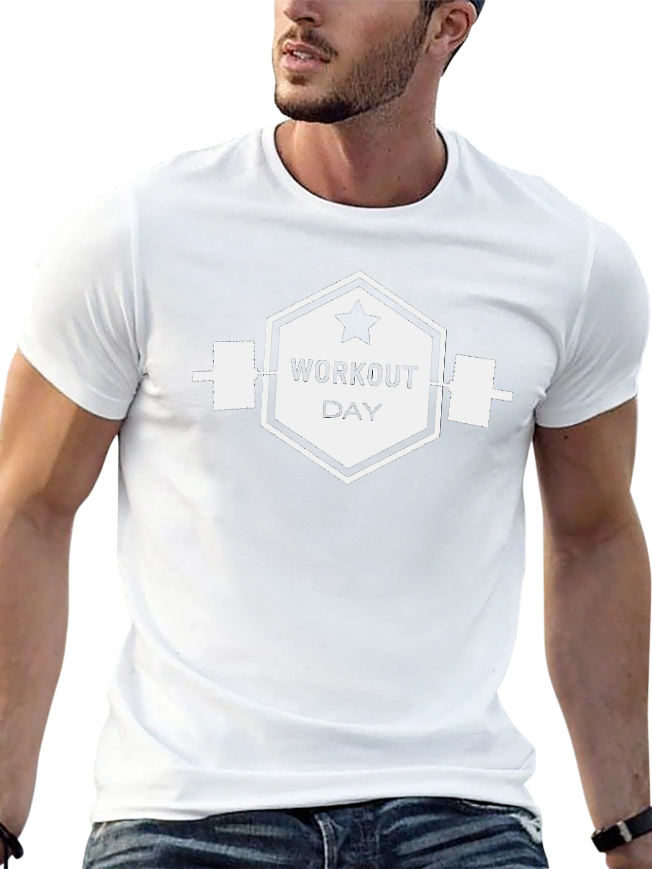 Workout Day Black Graphic Tee - Gym Motivation