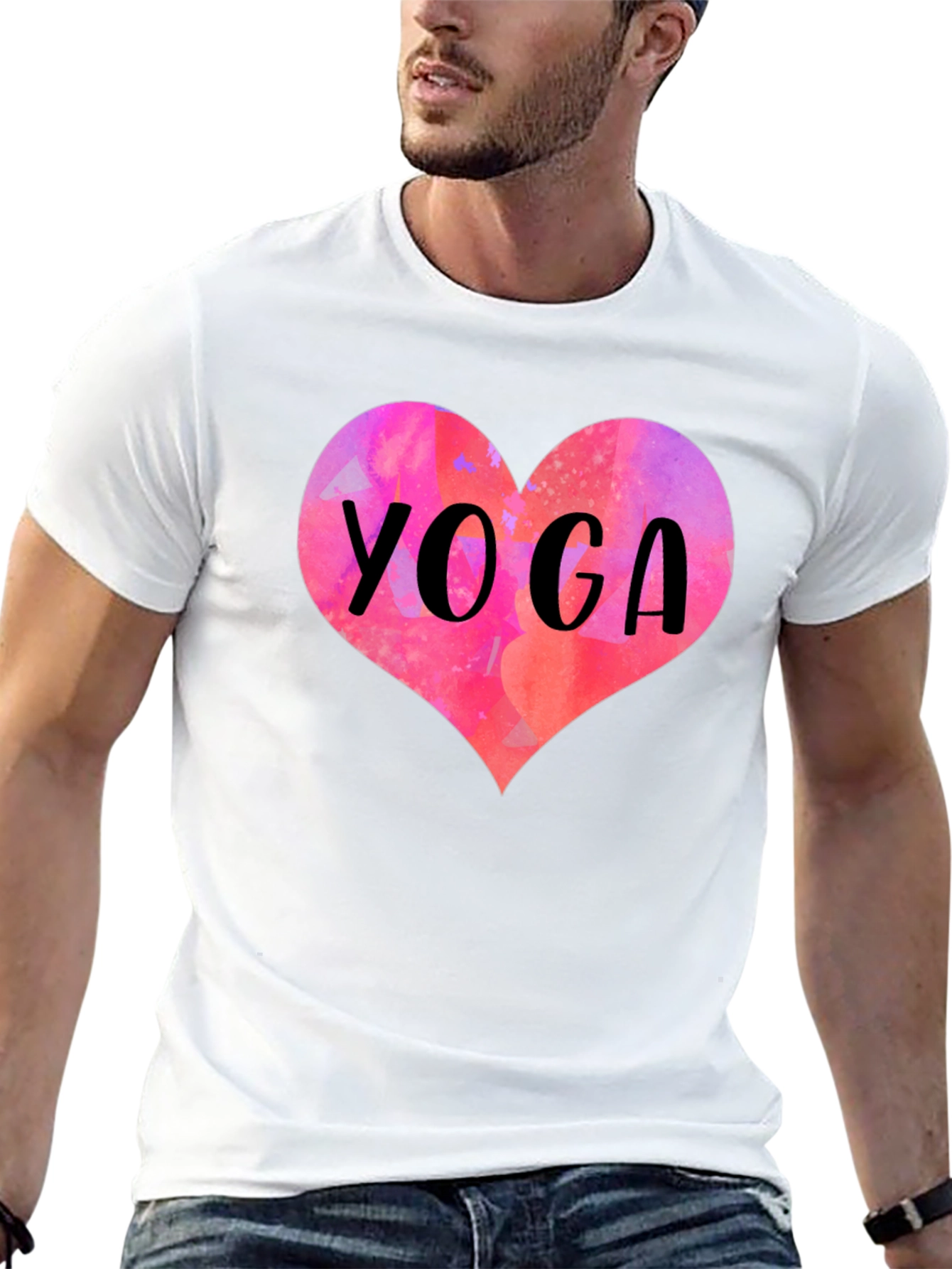 Yoga Heart T-Shirt - Stylish Cotton Tee