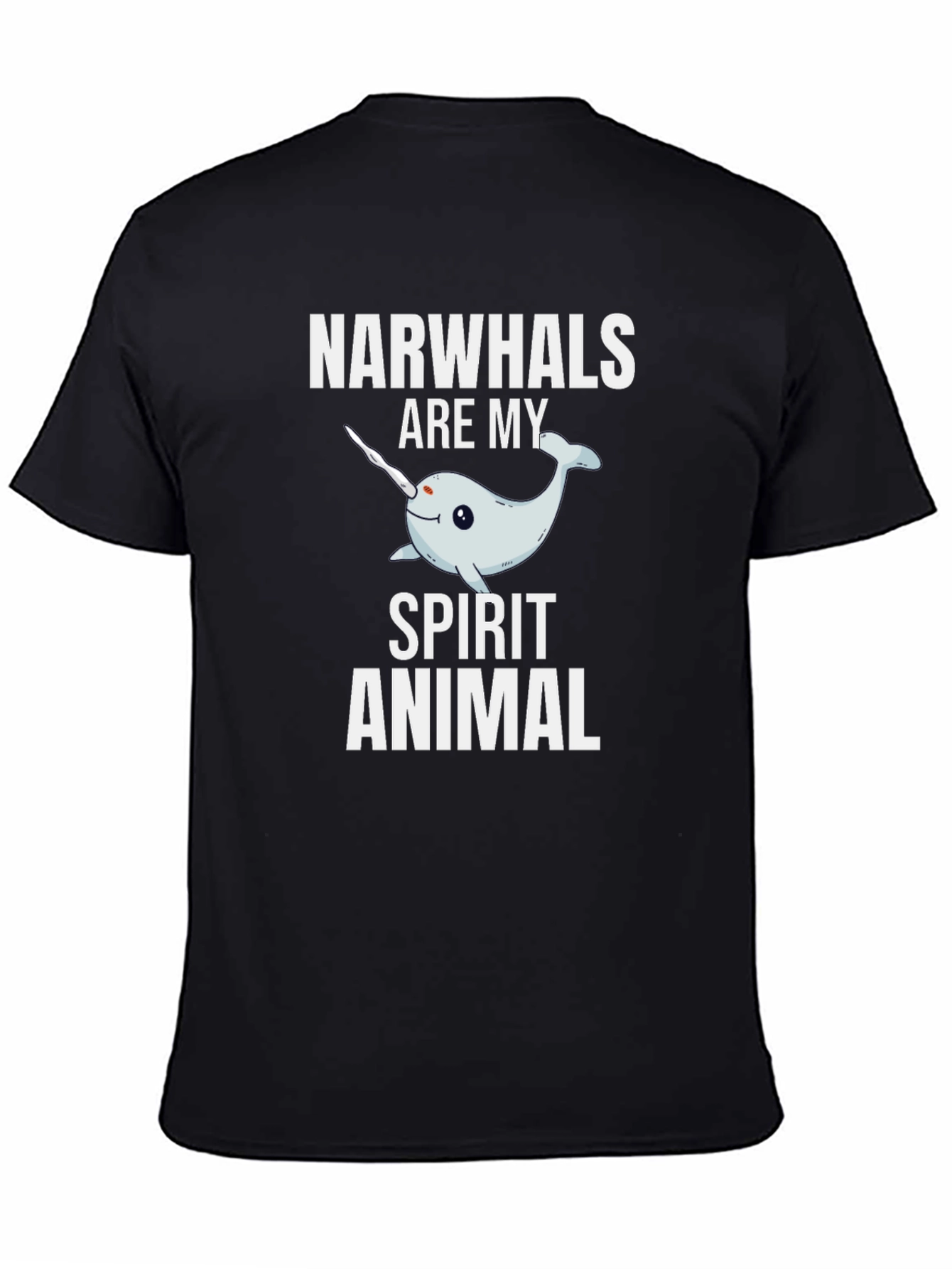 Narwhal Spirit Animal Graphic Tee - Black Cotton