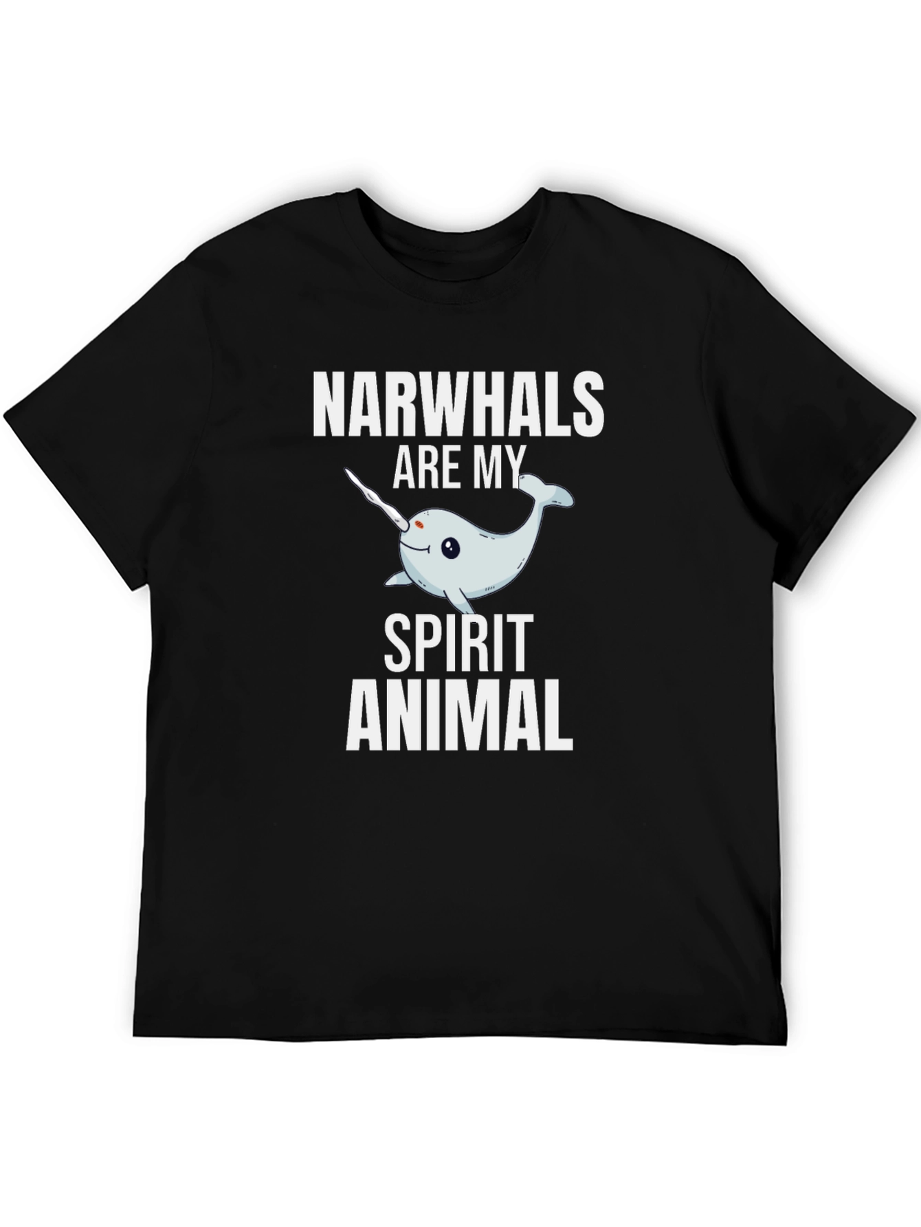 Narwhal Spirit Animal Graphic Tee - Black Cotton