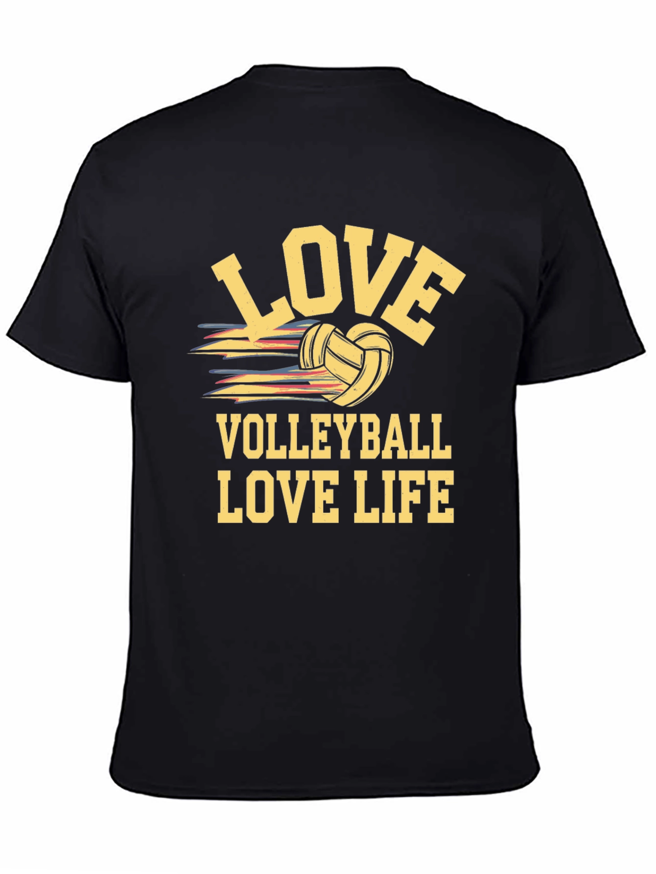 Love Volleyball Life Black T-Shirt