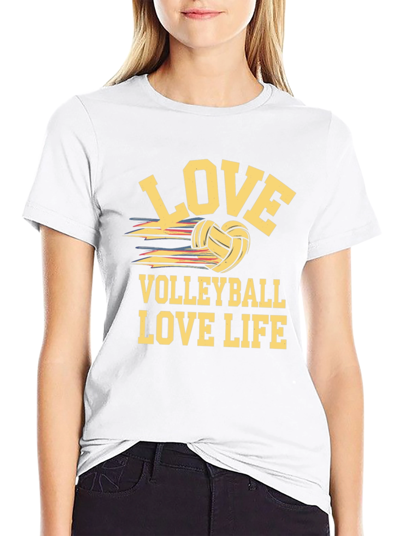 Love Volleyball Life Black T-Shirt