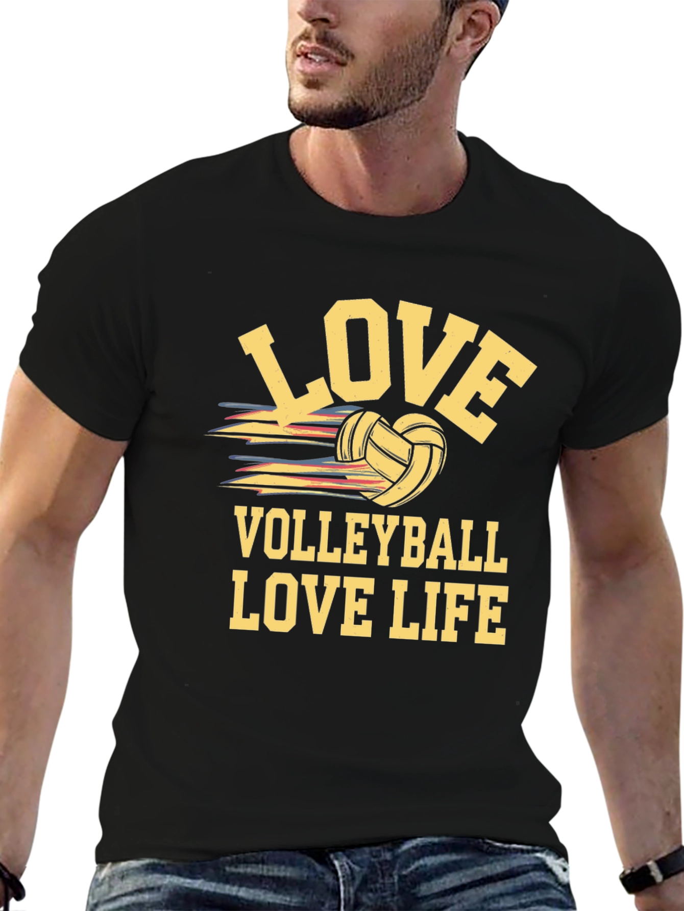 Love Volleyball Life Black T-Shirt