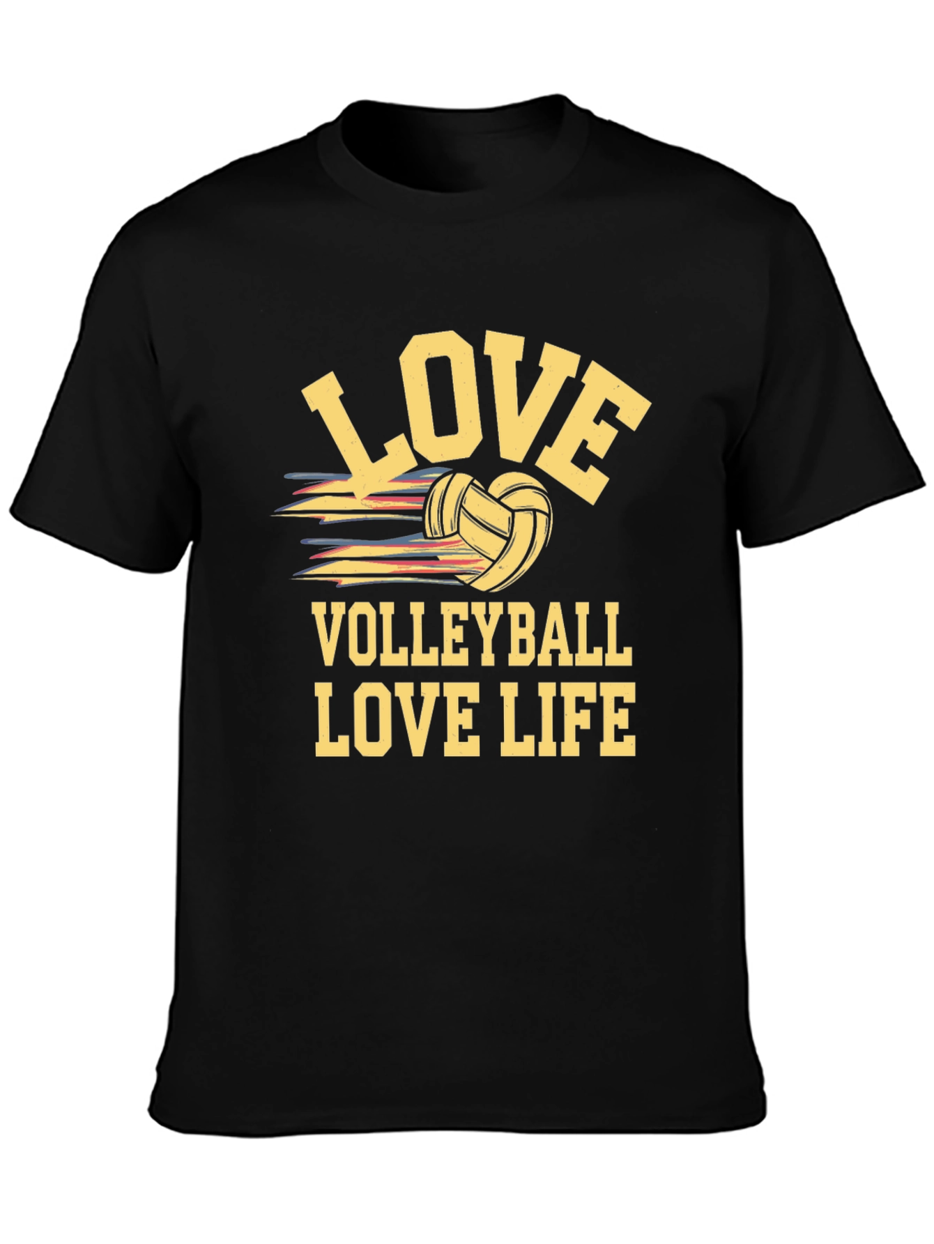 Love Volleyball Life Black T-Shirt
