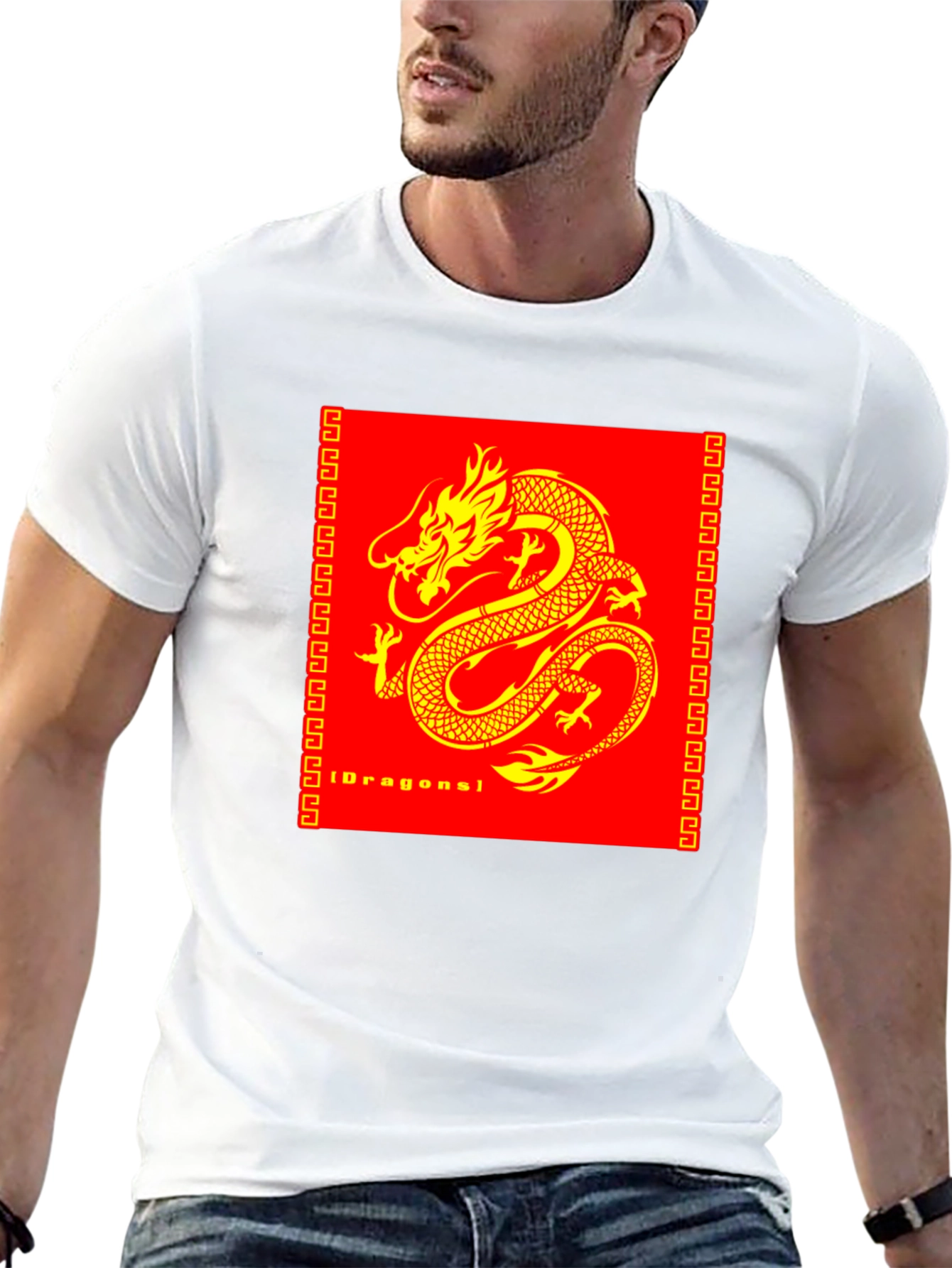 Dragon Graphic Print Black T-Shirt