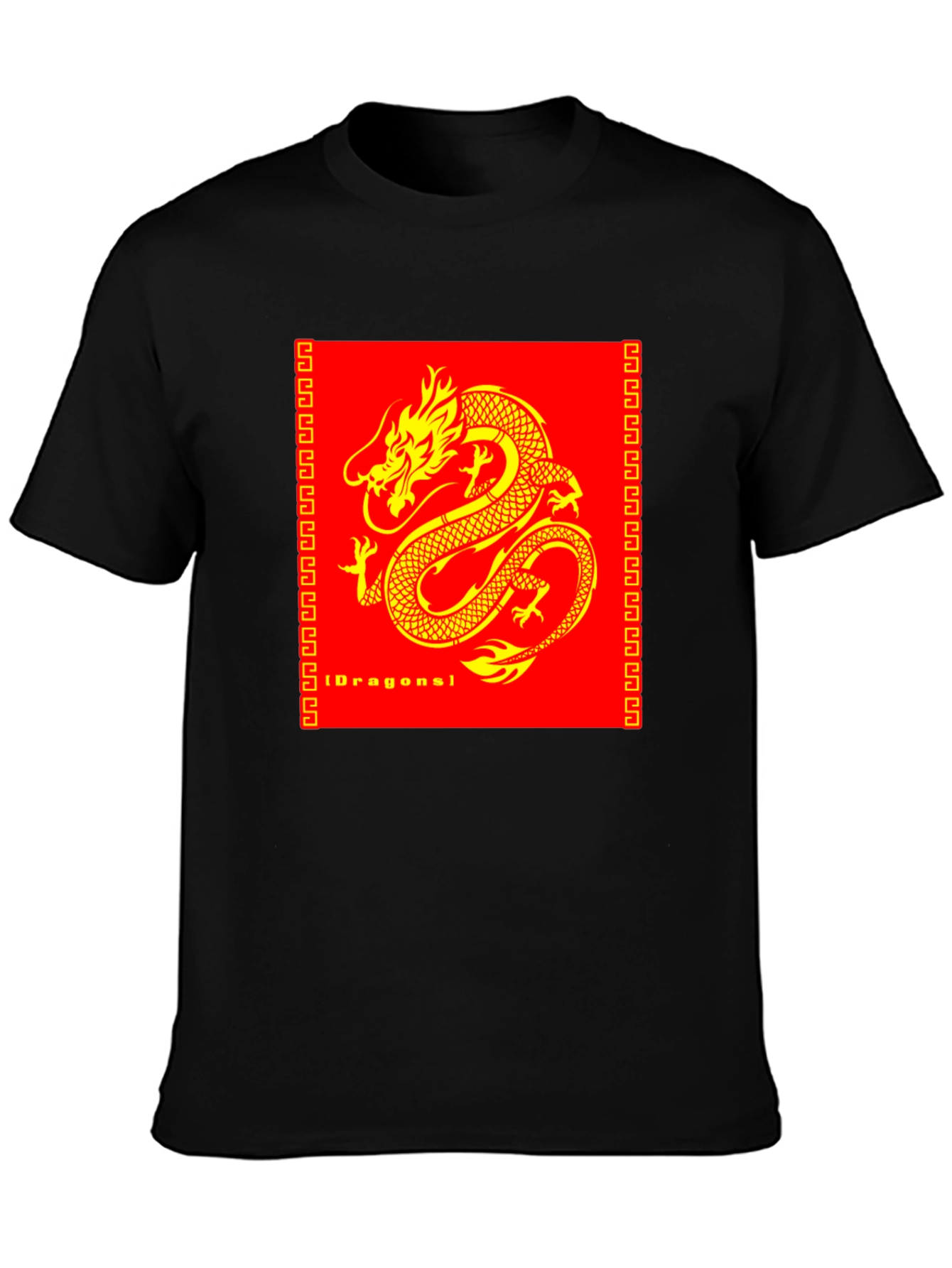 Dragon Graphic Print Black T-Shirt