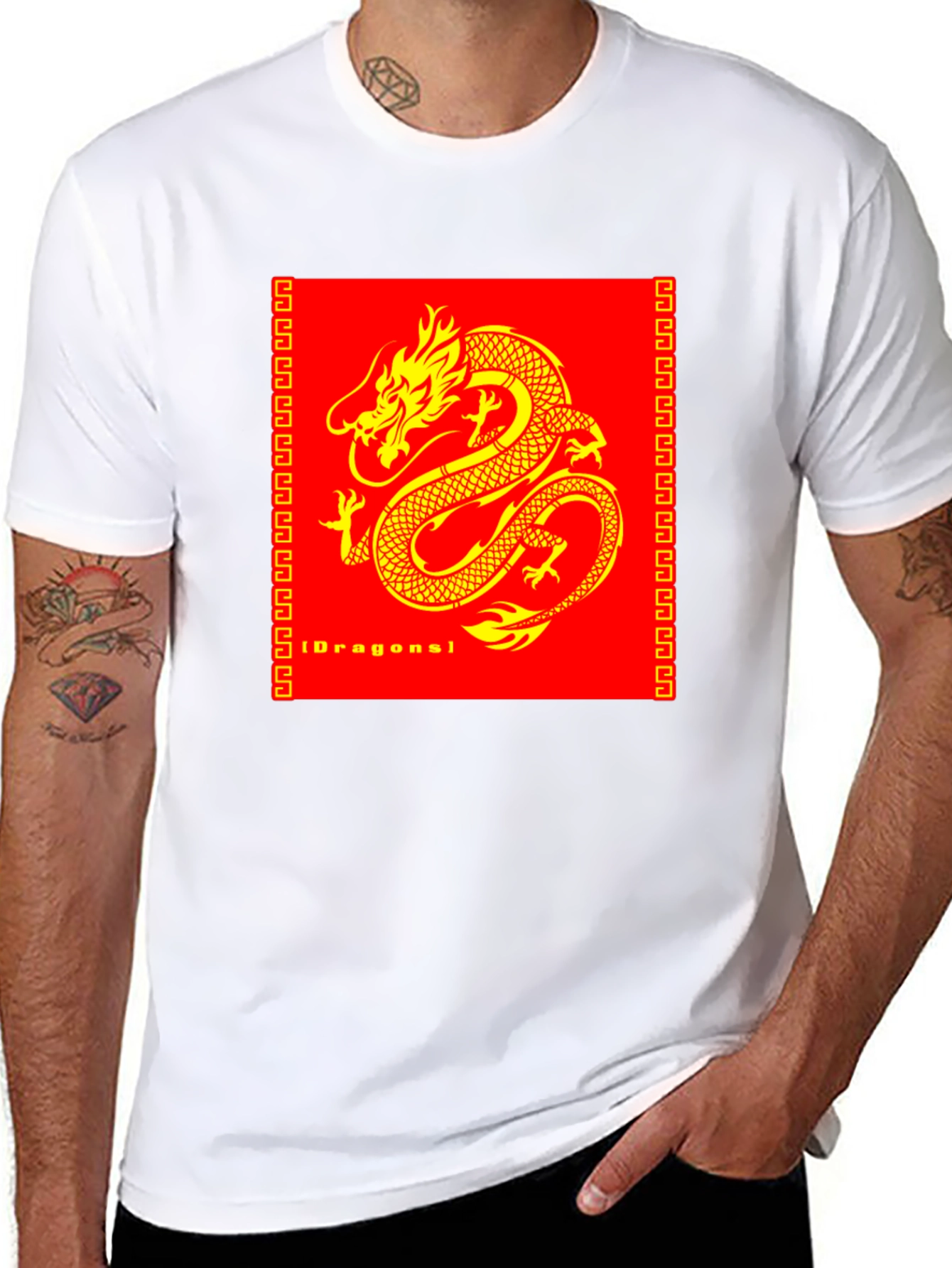 Dragon Graphic Print Black T-Shirt