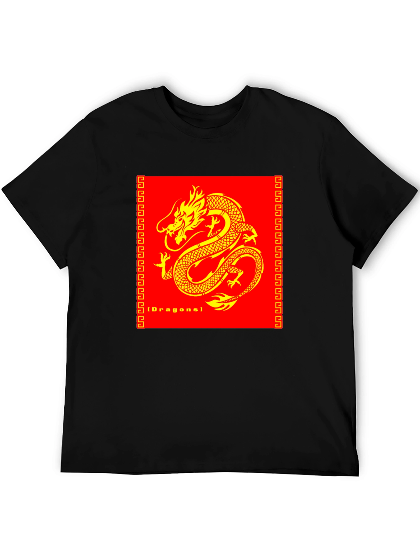Dragon Graphic Print Black T-Shirt