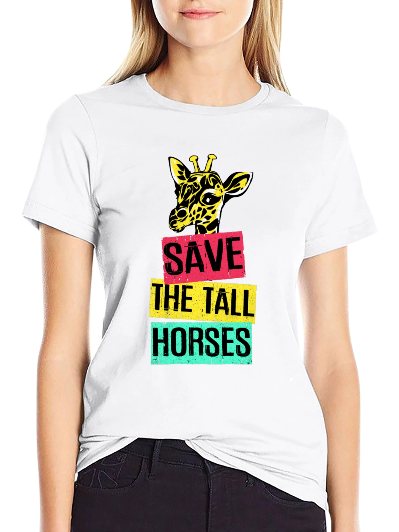 Save the Tall Horses Giraffe Graphic Tee