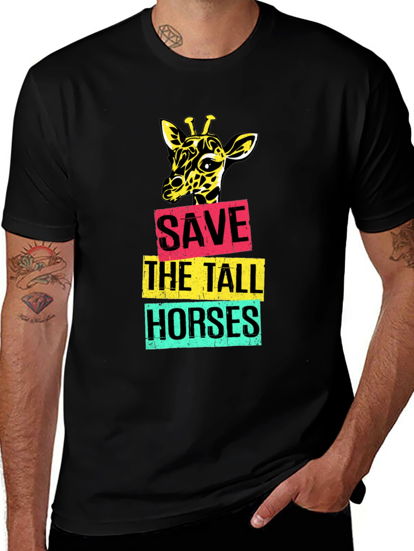 Save the Tall Horses Giraffe Graphic Tee