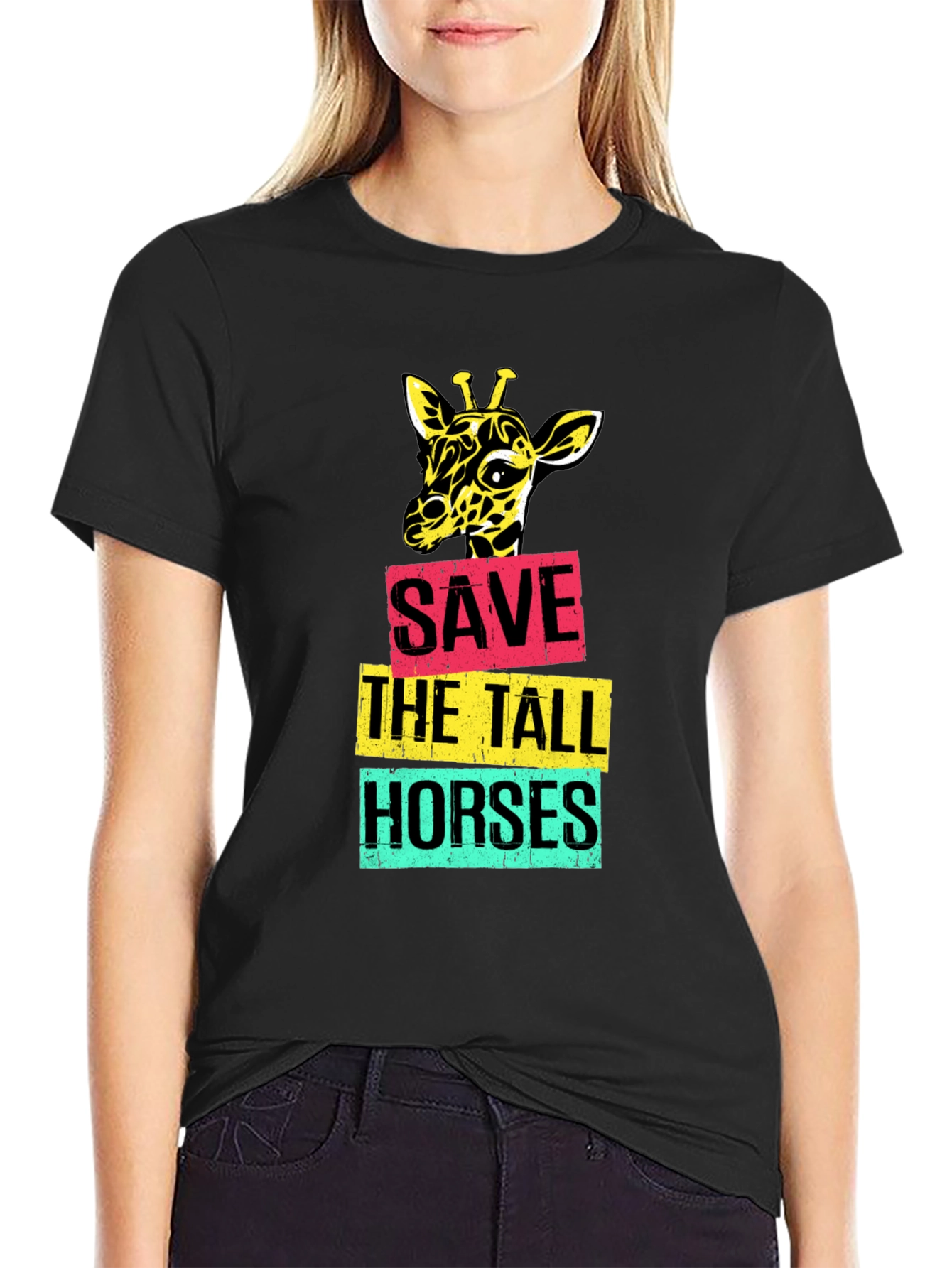 Save the Tall Horses Giraffe Graphic Tee