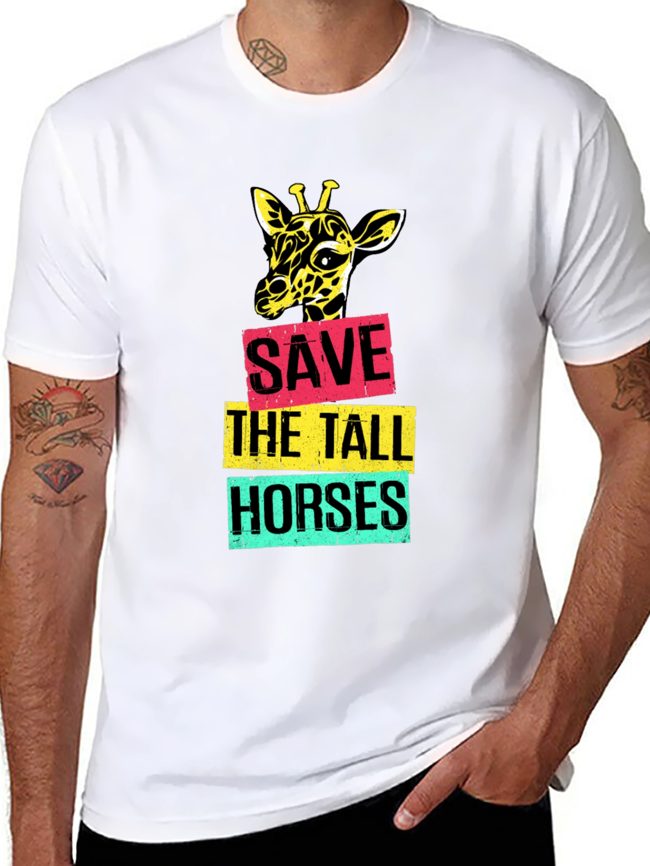 Save the Tall Horses Giraffe Graphic Tee