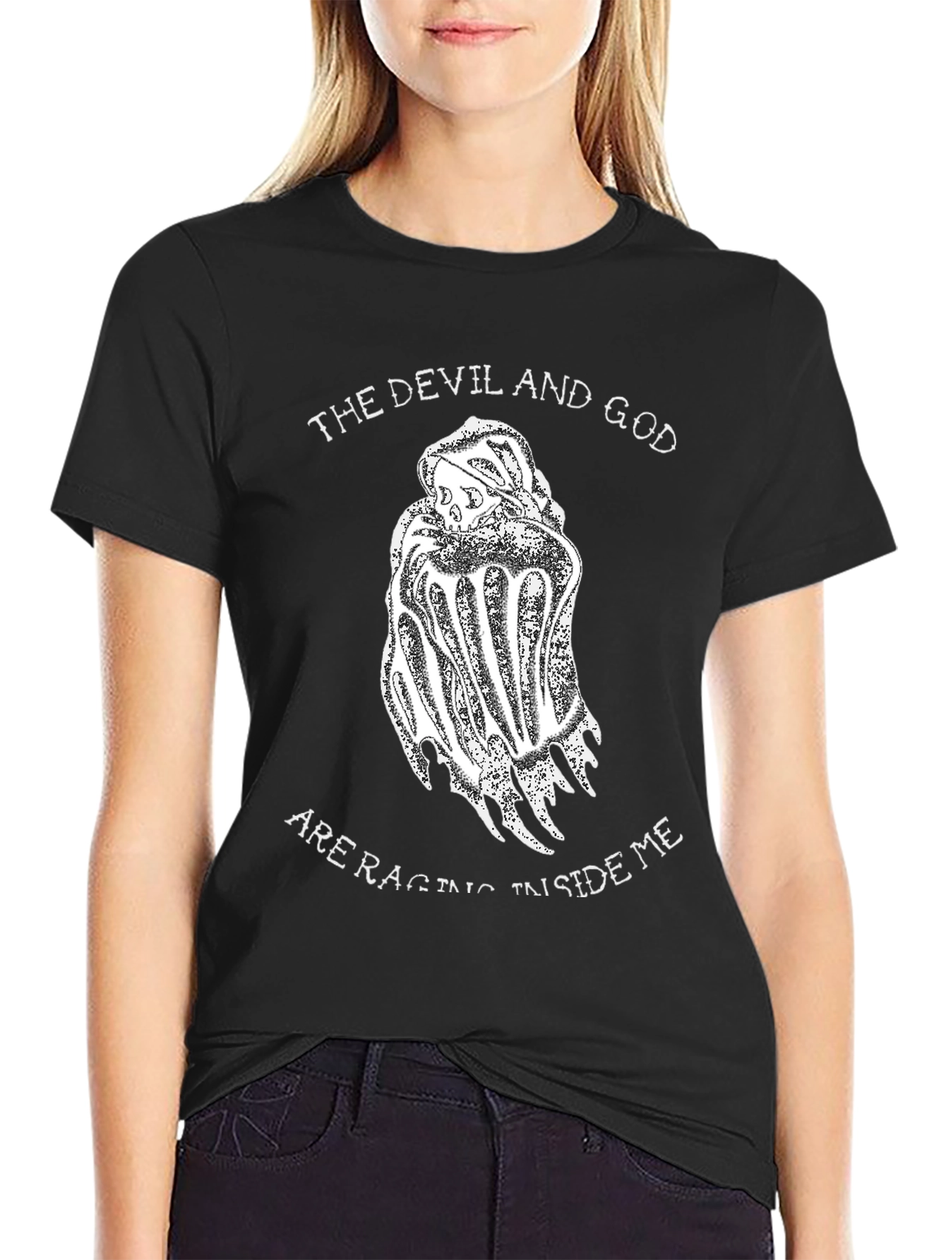 Devil and God T-Shirt - Graphic Print Tee