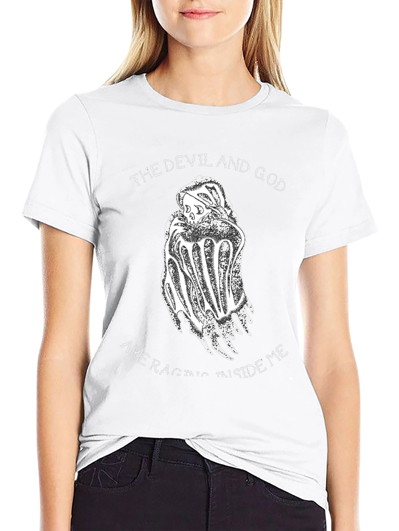 Devil and God T-Shirt - Graphic Print Tee