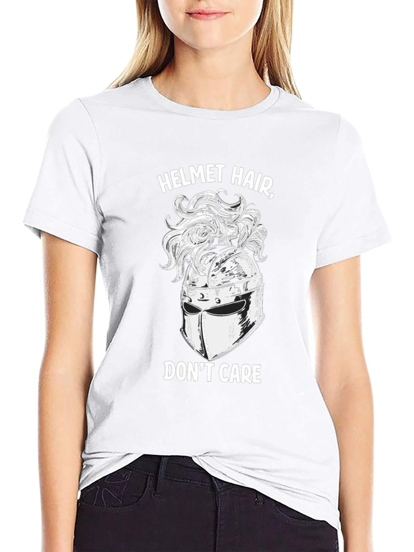 Helmet Hair Dont Care T-Shirt