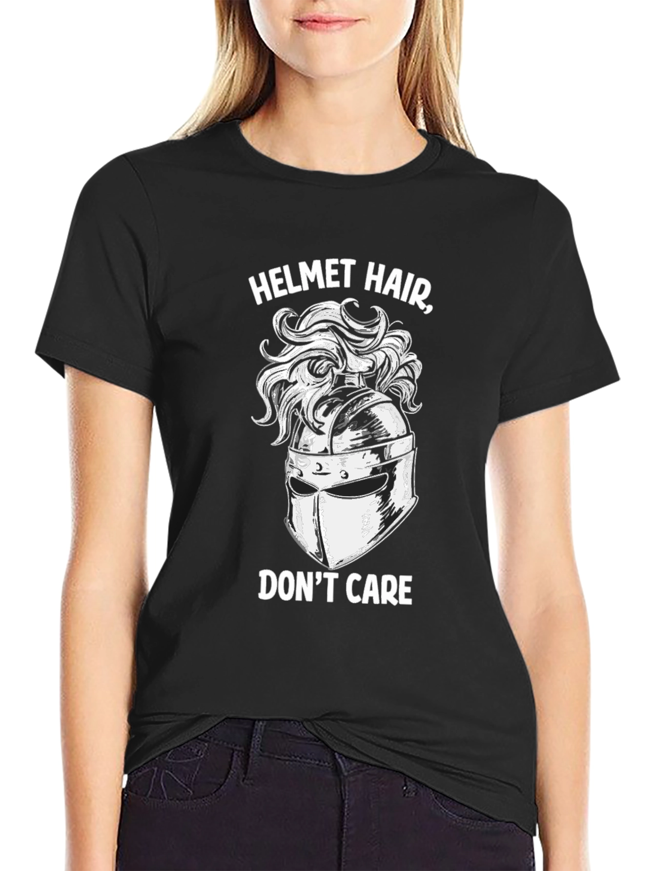 Helmet Hair Dont Care T-Shirt