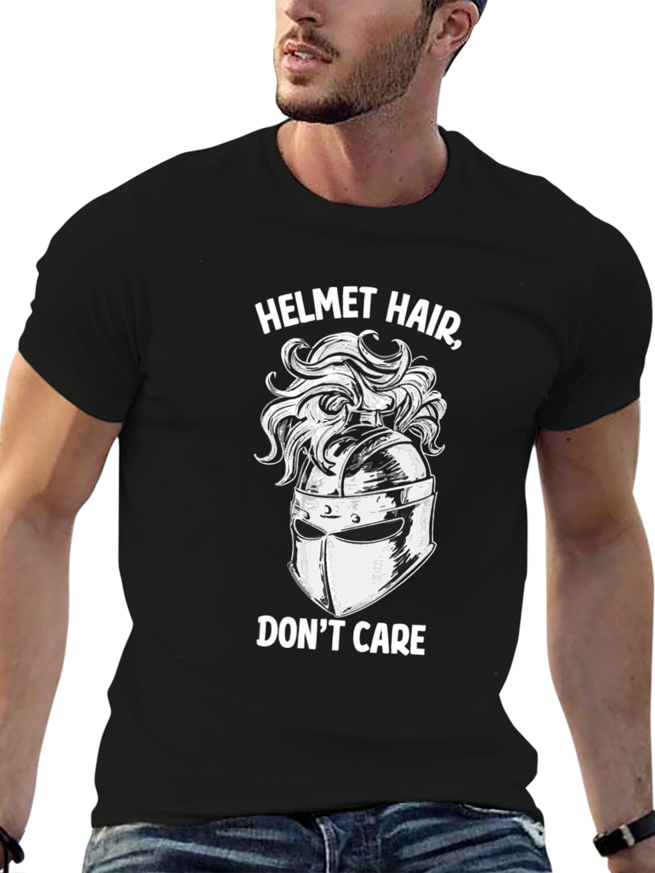 Helmet Hair Dont Care T-Shirt
