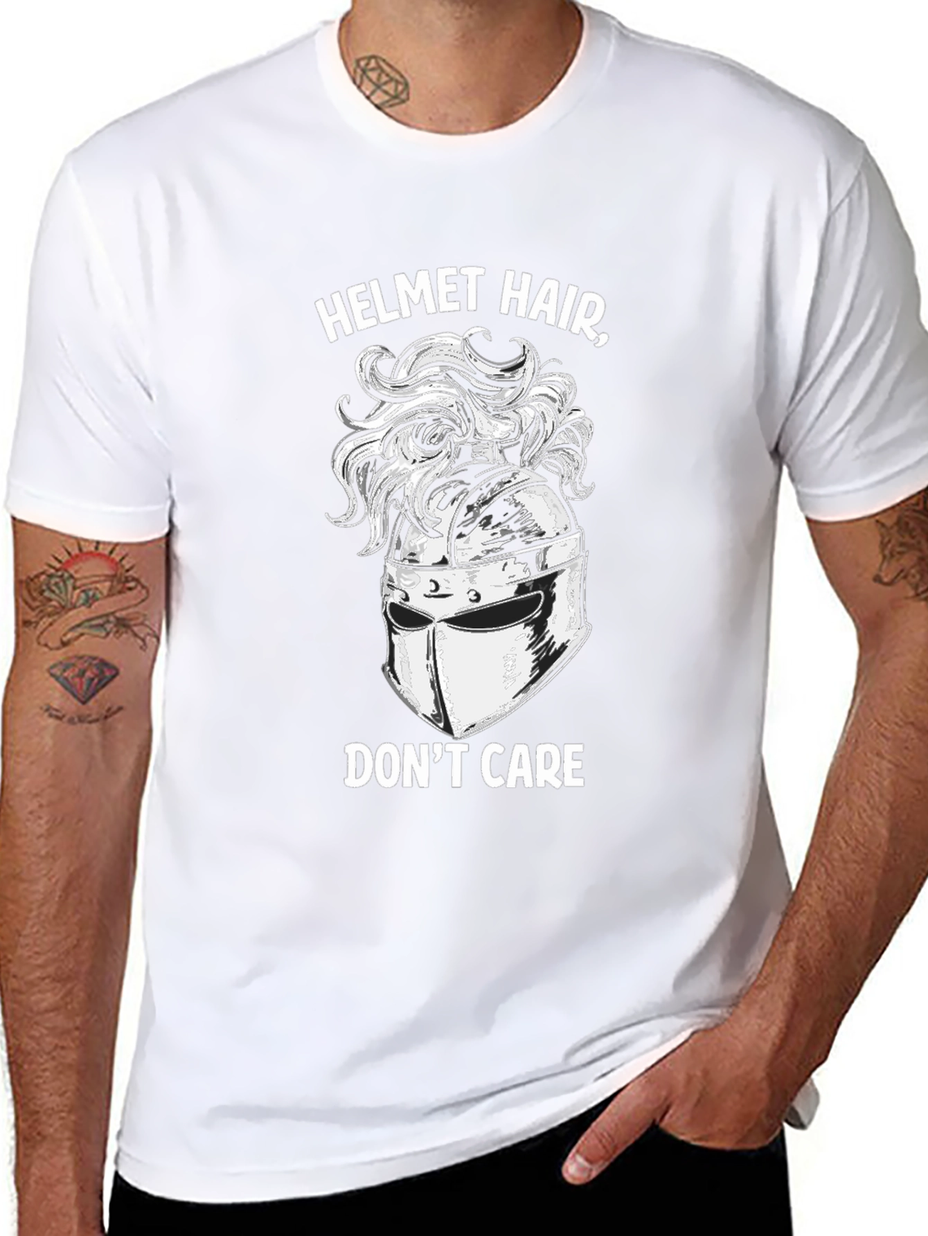 Helmet Hair Dont Care T-Shirt
