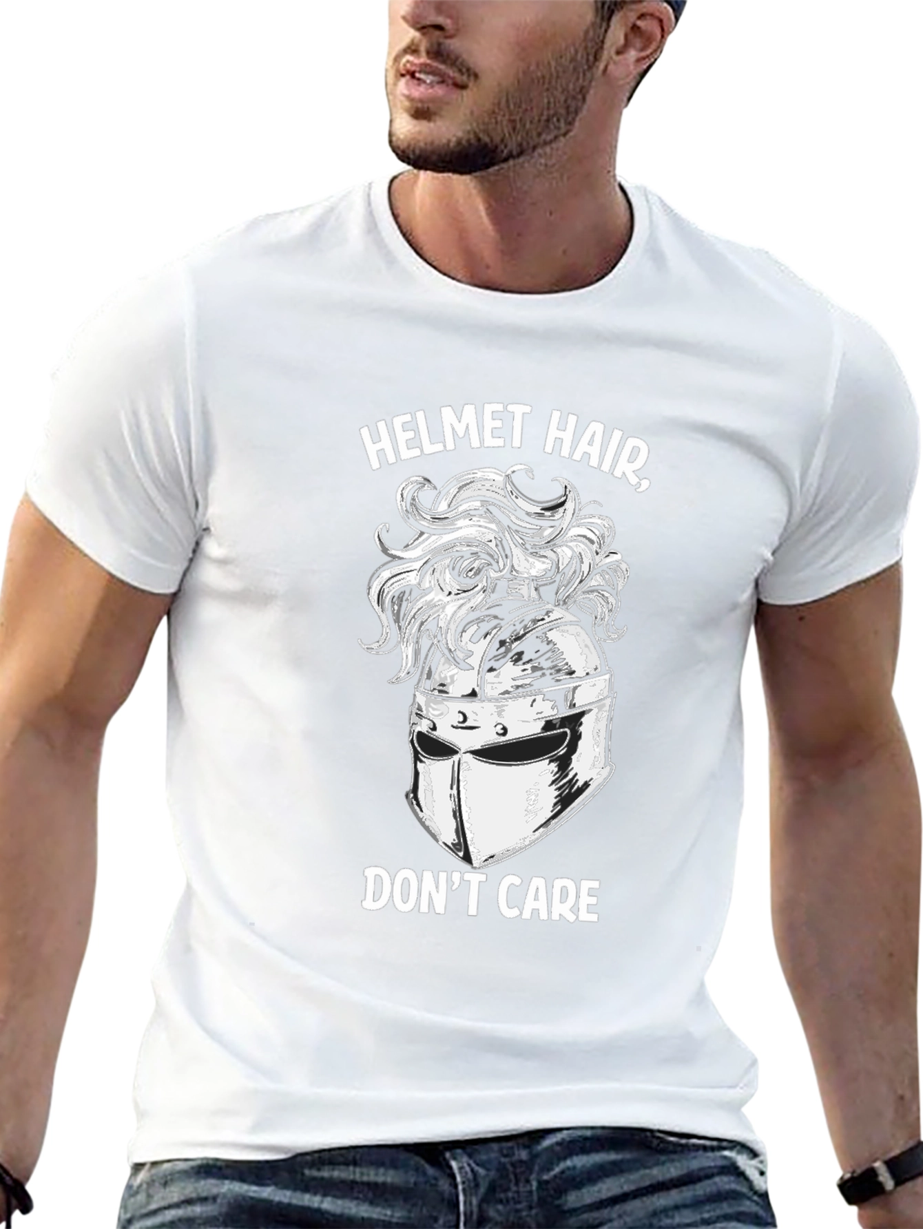 Helmet Hair Dont Care T-Shirt