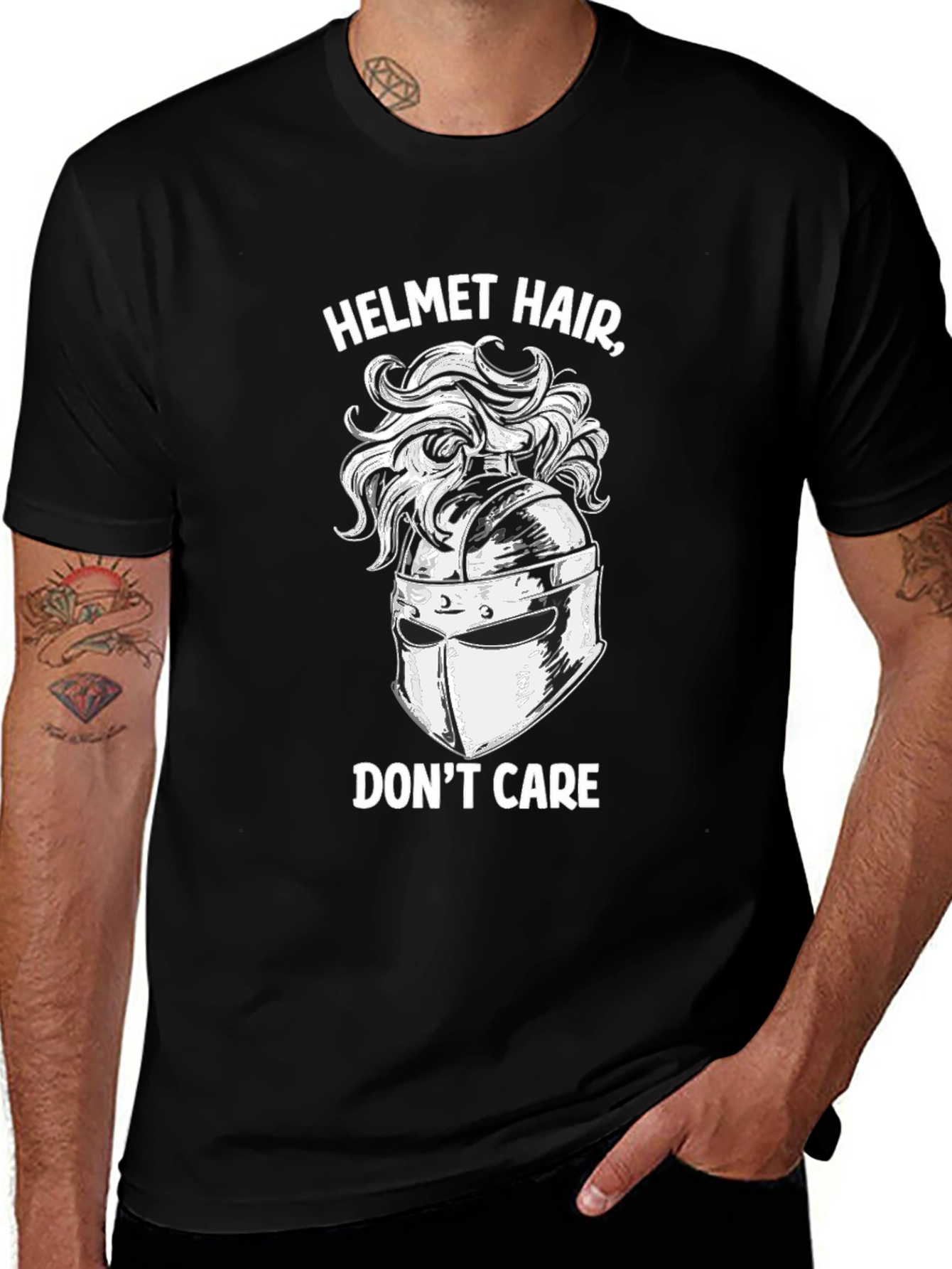 Helmet Hair Dont Care T-Shirt