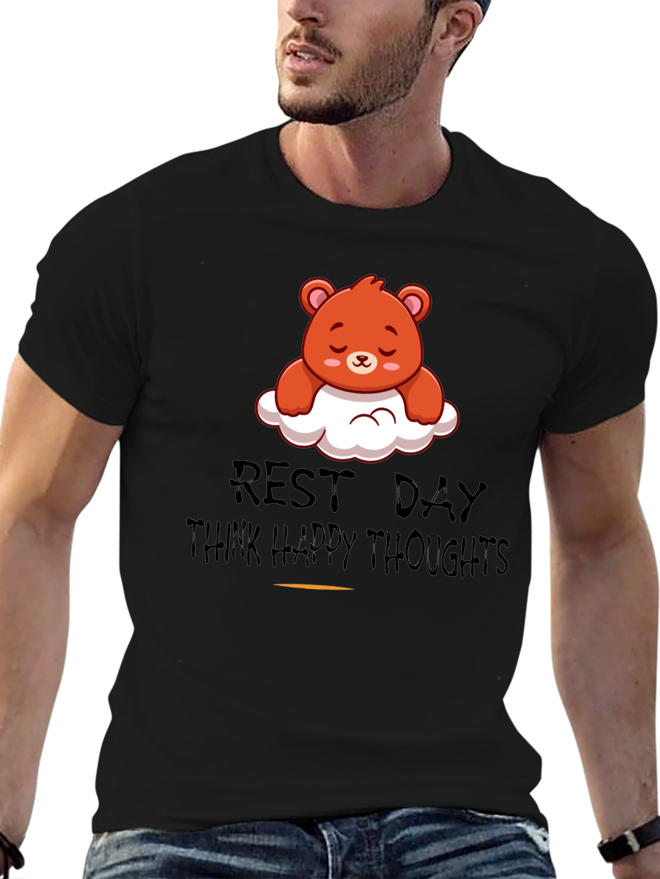 Relaxed Bear T-Shirt - Rest Day Happy Thoughts