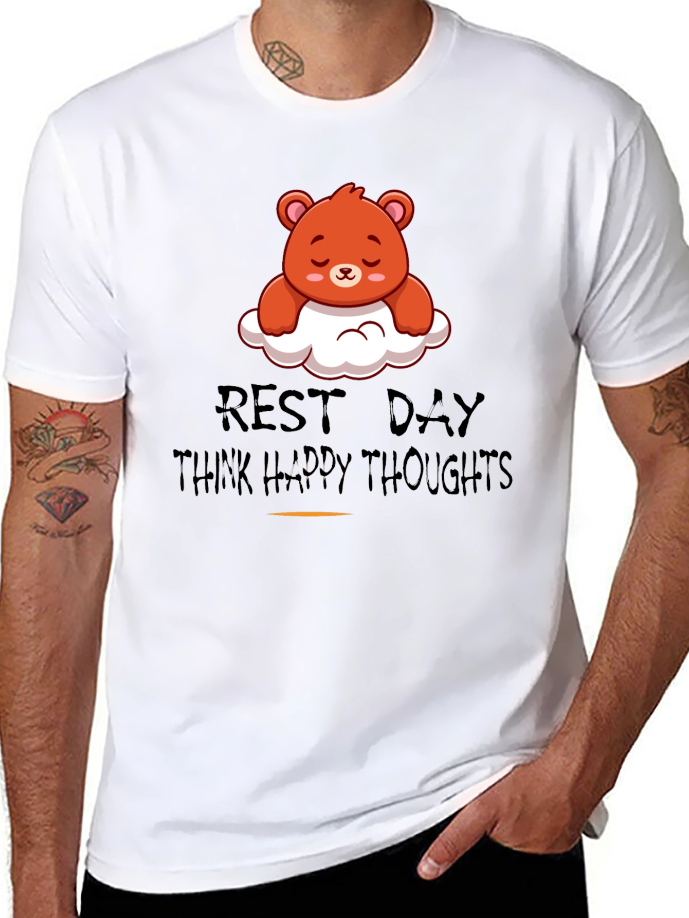 Relaxed Bear T-Shirt - Rest Day Happy Thoughts