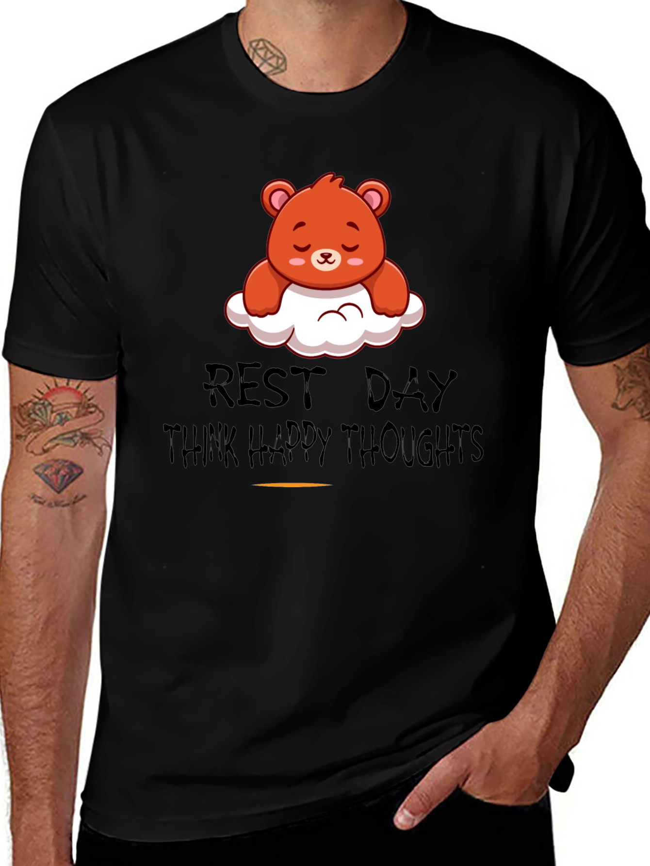 Relaxed Bear T-Shirt - Rest Day Happy Thoughts
