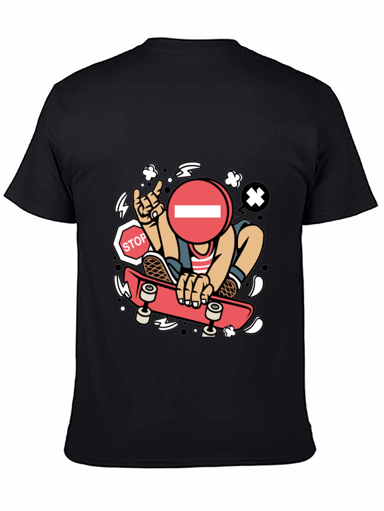 Stop Sign Skater Graphic Tee - Cool Streetwear Shirt