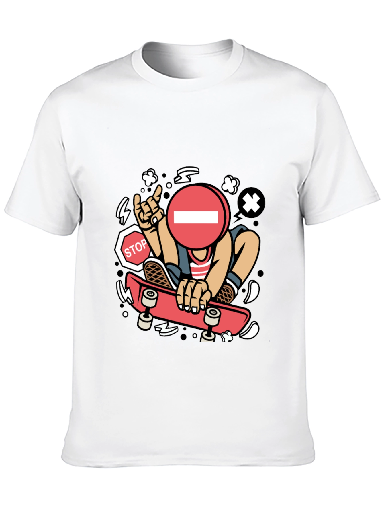 Stop Sign Skater Graphic Tee - Cool Streetwear Shirt