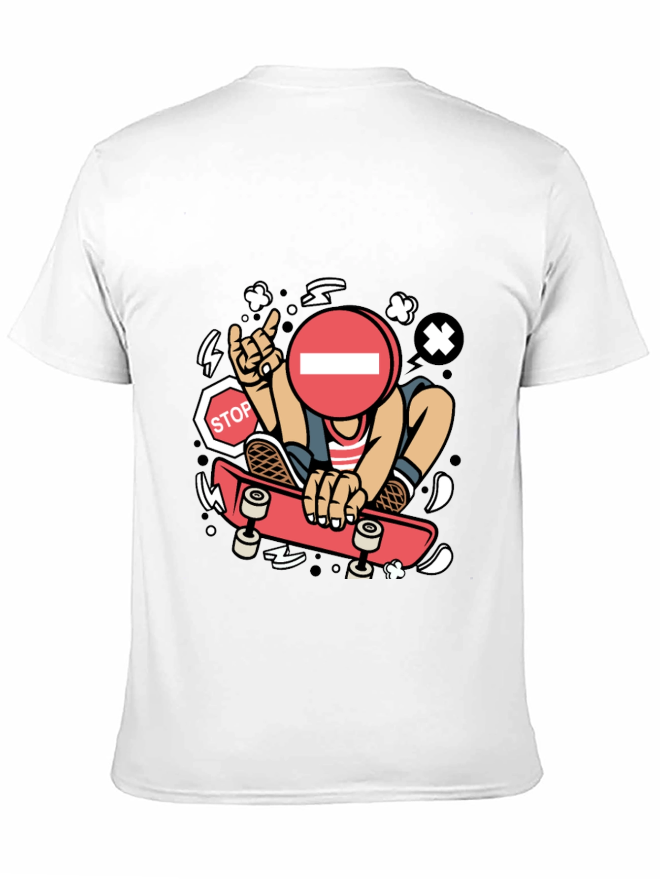Stop Sign Skater Graphic Tee - Cool Streetwear Shirt