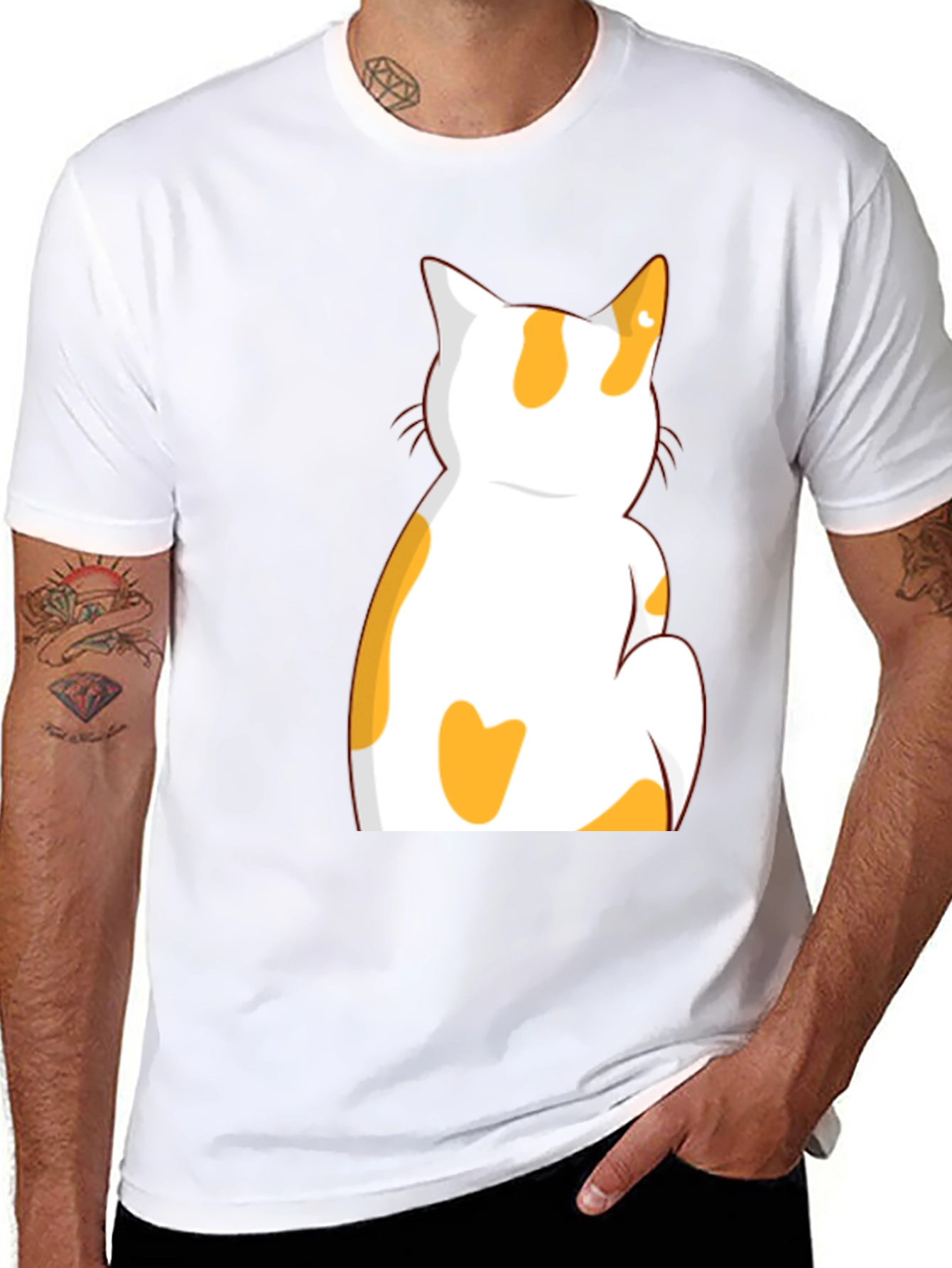 Cat Graphic Black T-Shirt - Unisex