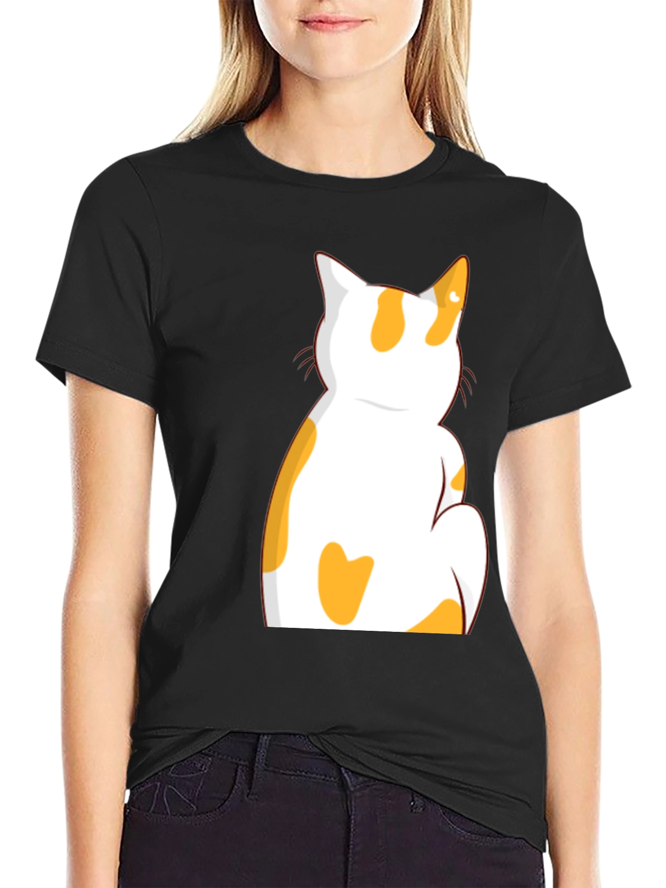 Cat Graphic Black T-Shirt - Unisex