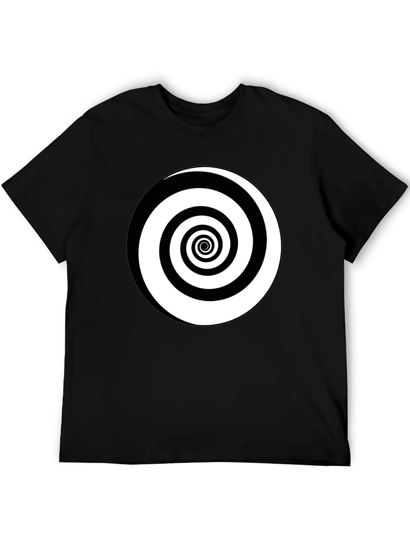 Hypnotic Spiral Graphic Tee - Black Cotton Comfort