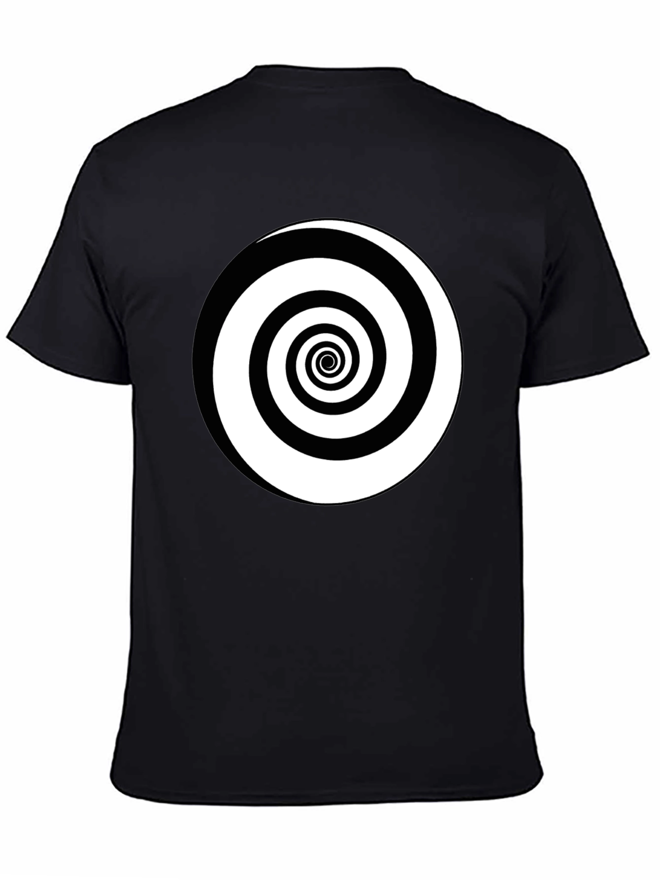 Hypnotic Spiral Graphic Tee - Black Cotton Comfort