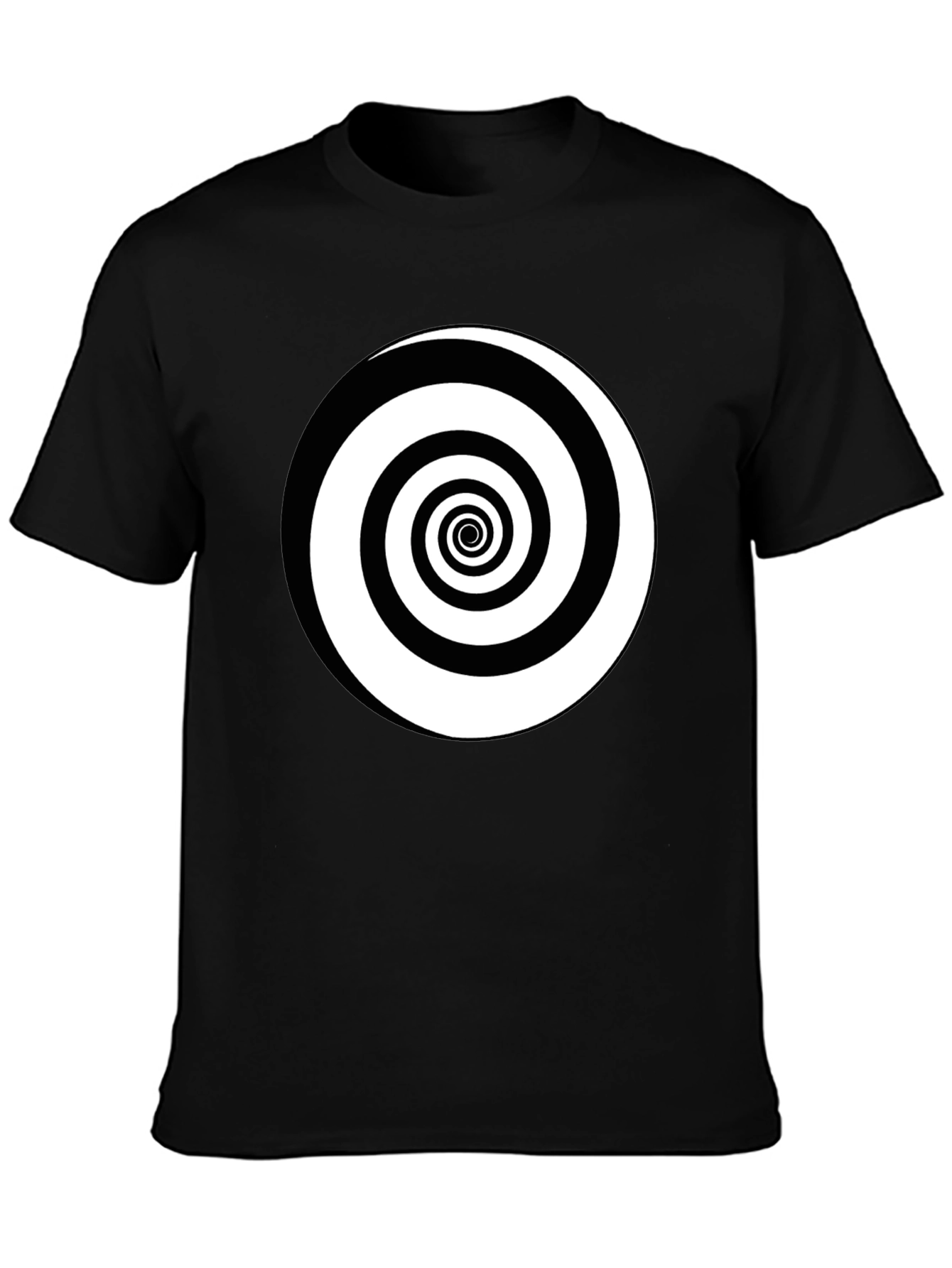 Hypnotic Spiral Graphic Tee - Black Cotton Comfort