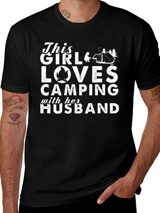 This Girl Loves Camping with Her Husband T-Shirt