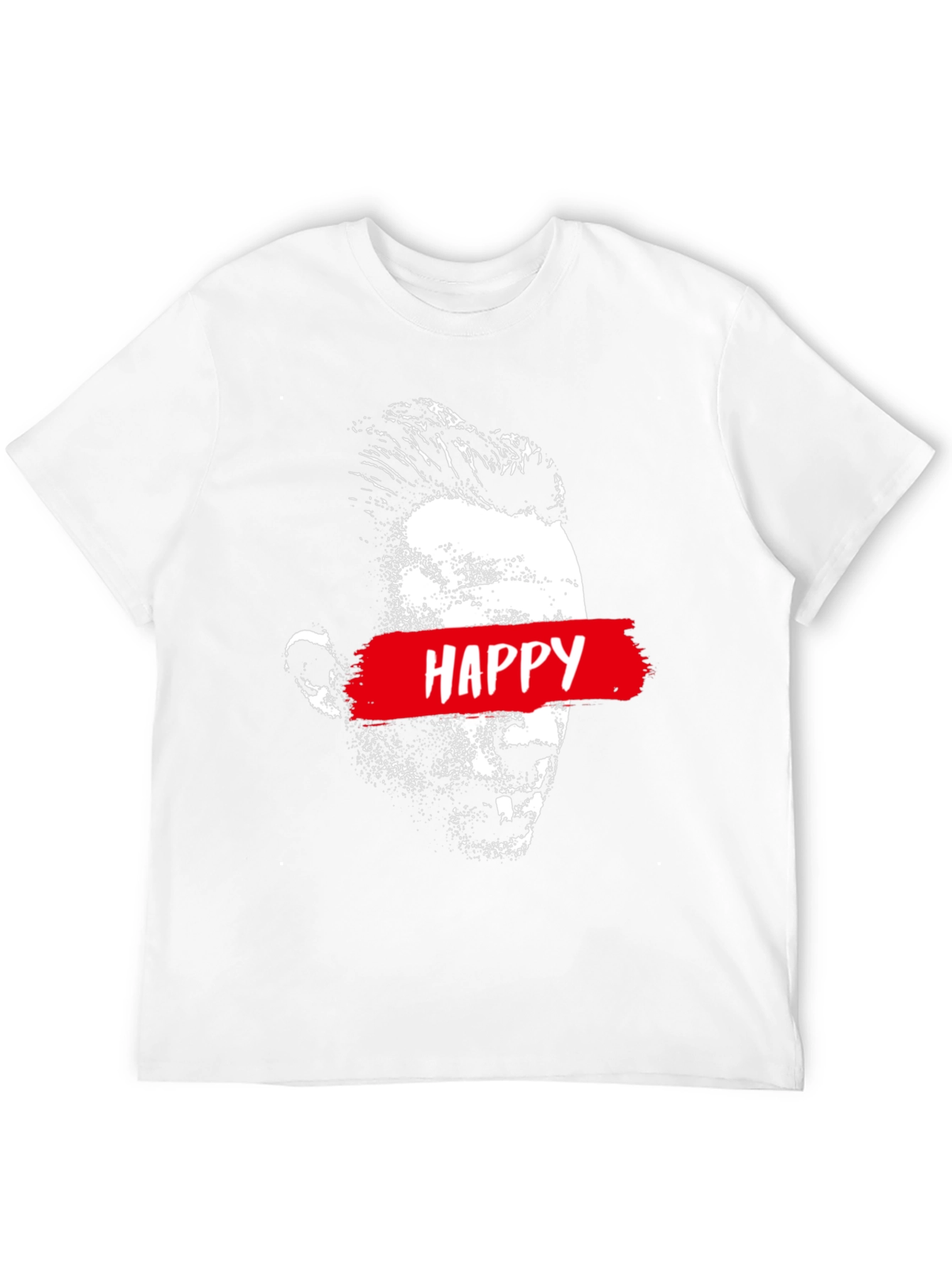 Happy Face Graphic Print Black T-Shirt