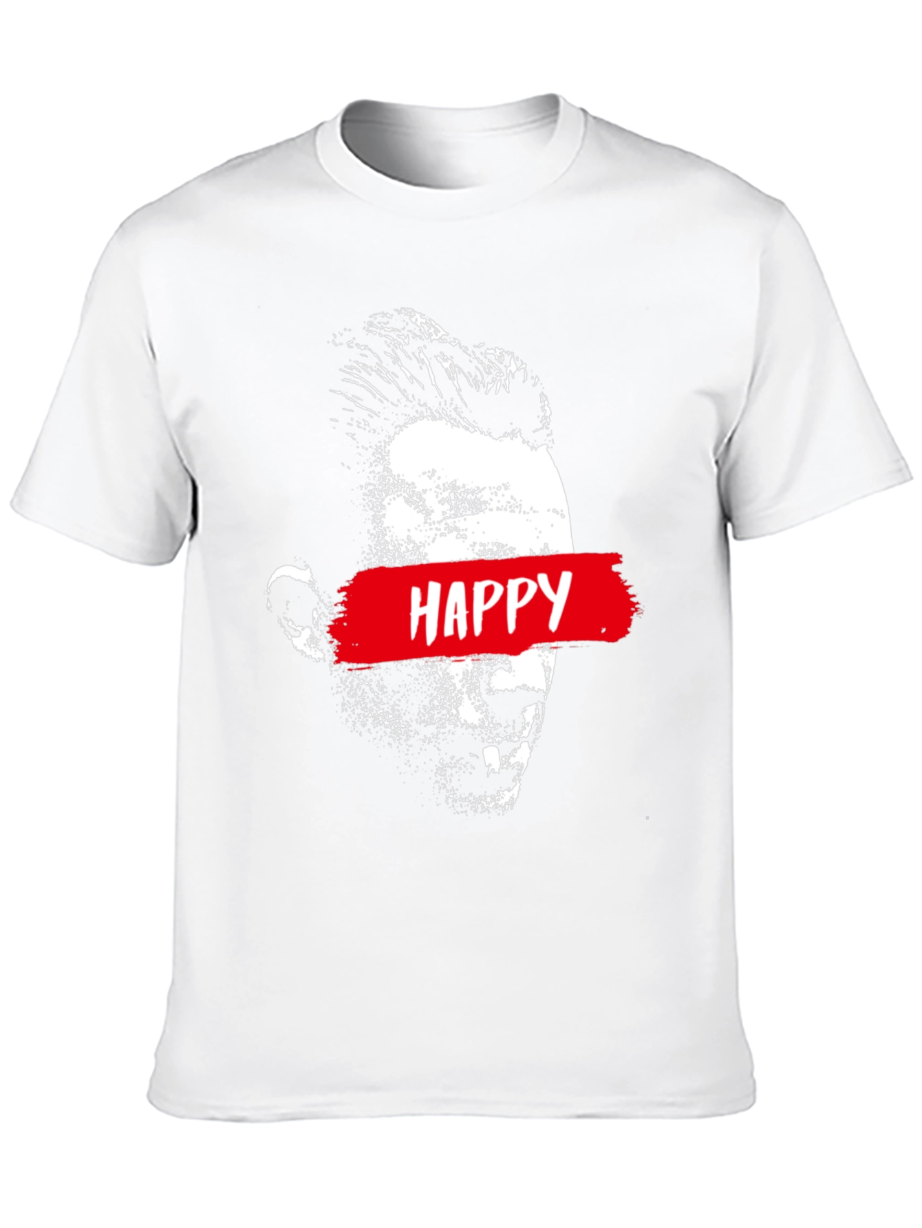 Happy Face Graphic Print Black T-Shirt