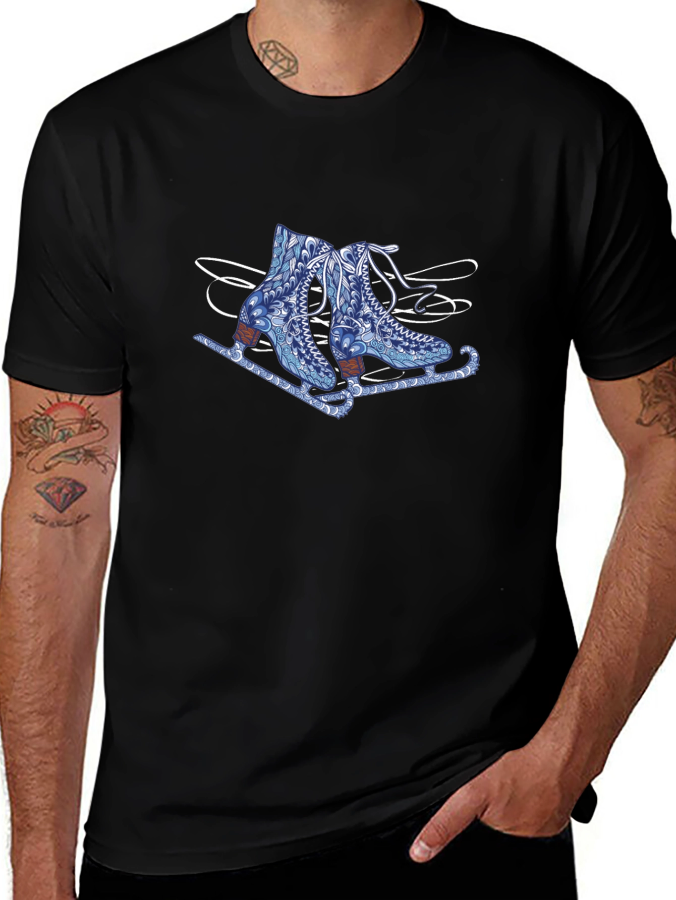 Skate Design Black T-Shirt