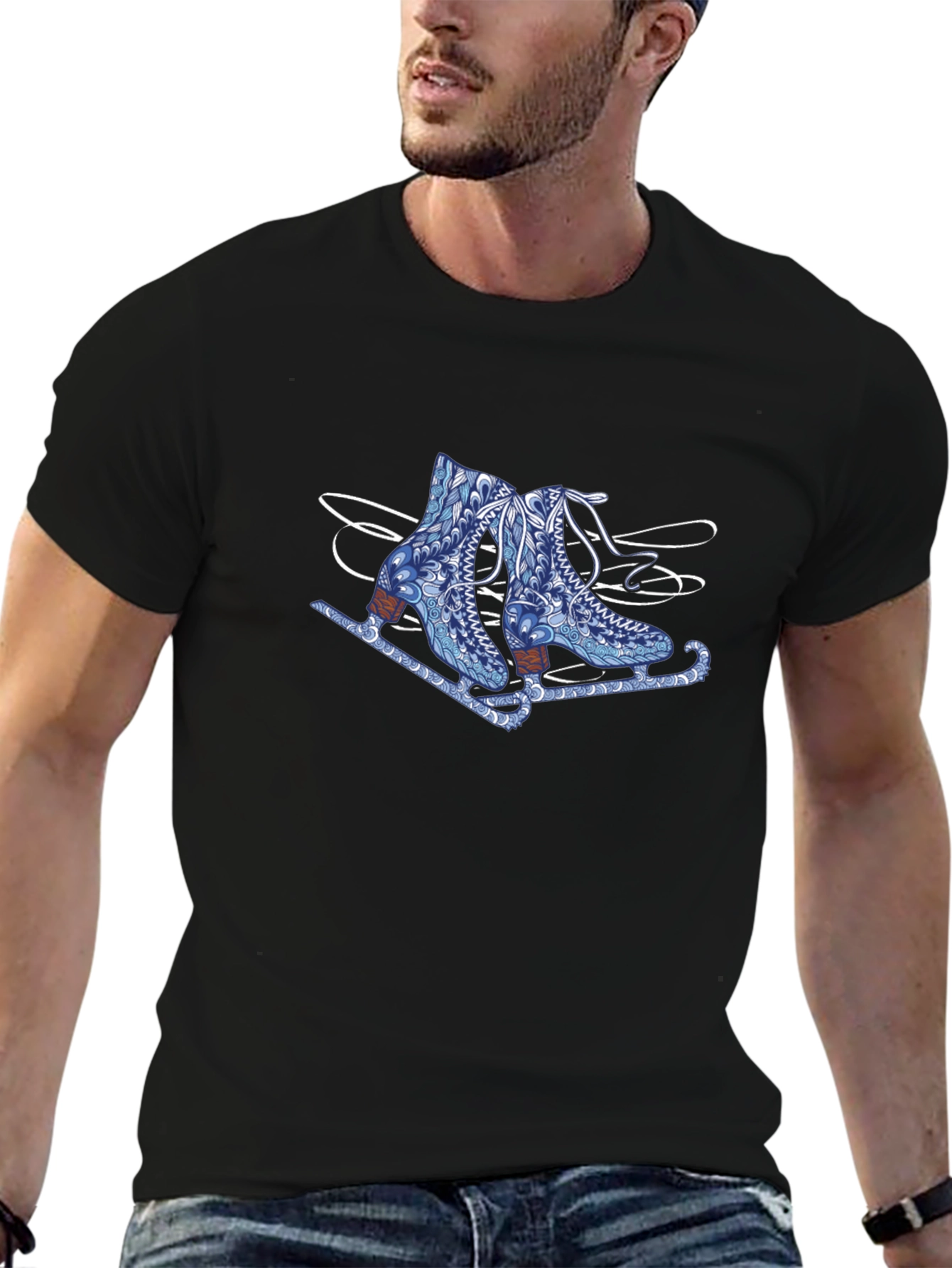 Skate Design Black T-Shirt