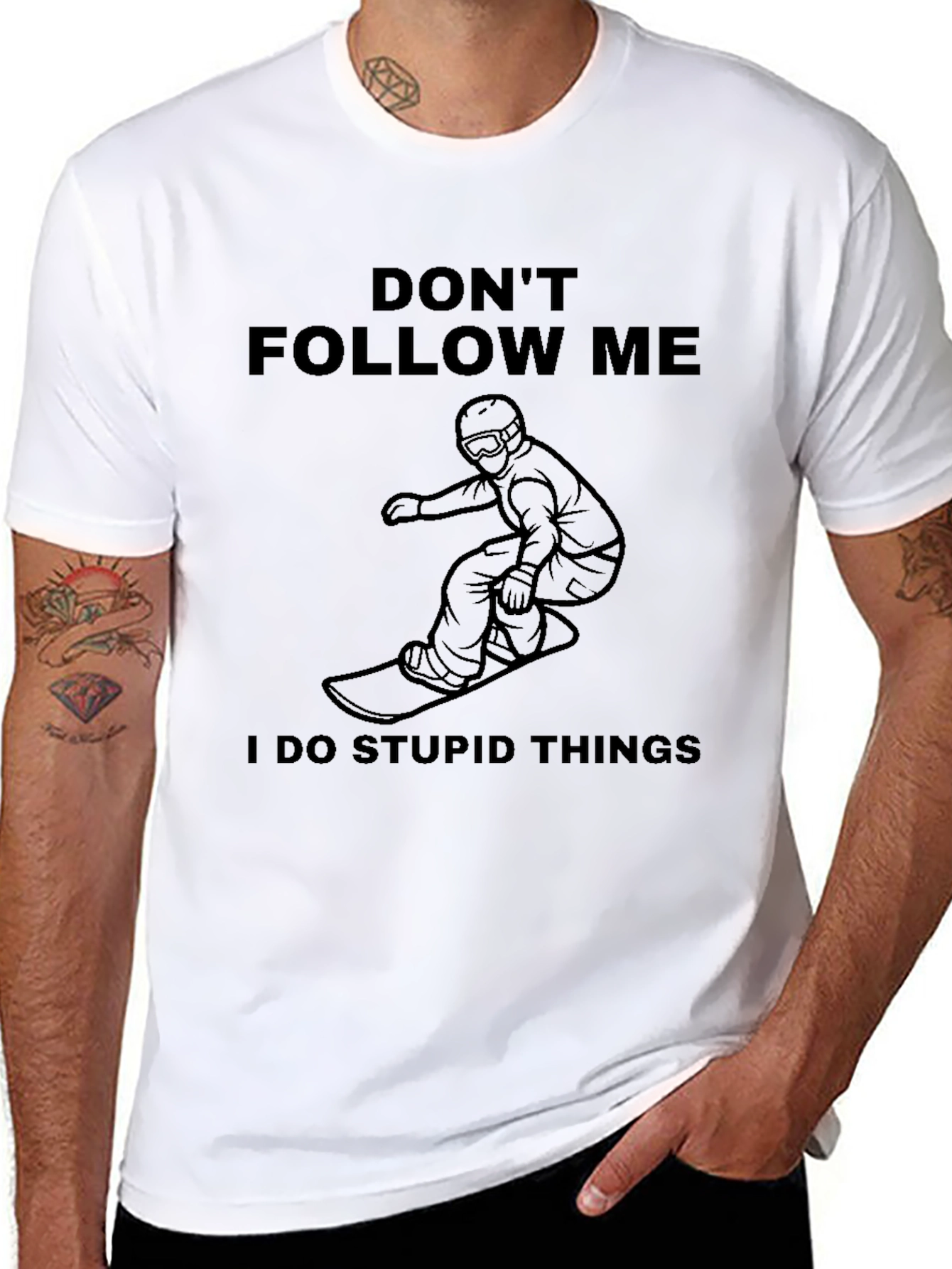 Dont Follow Me T-Shirt - Snowboarding Humor Tee