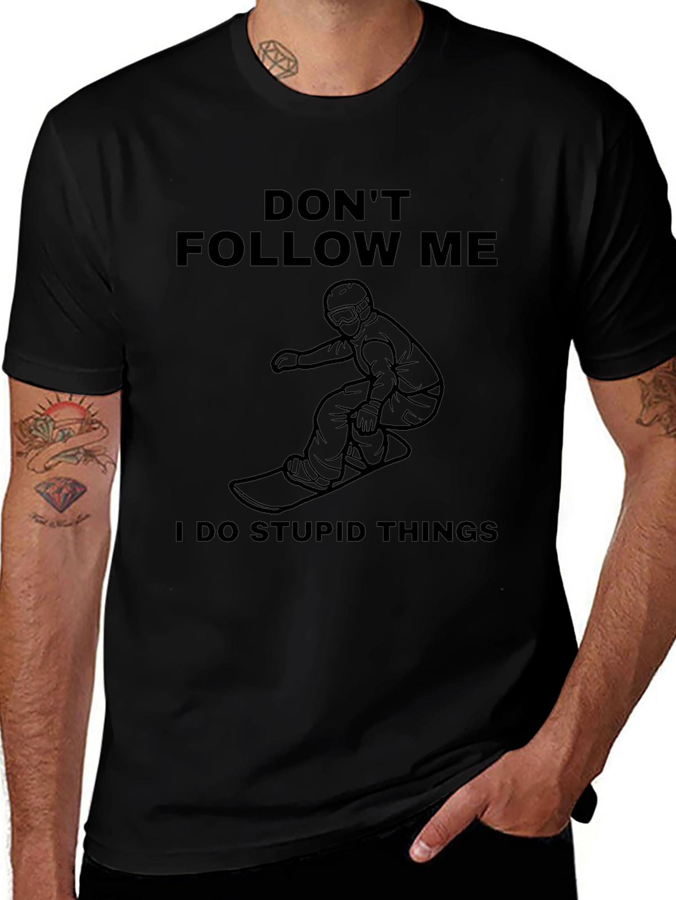 Dont Follow Me T-Shirt - Snowboarding Humor Tee