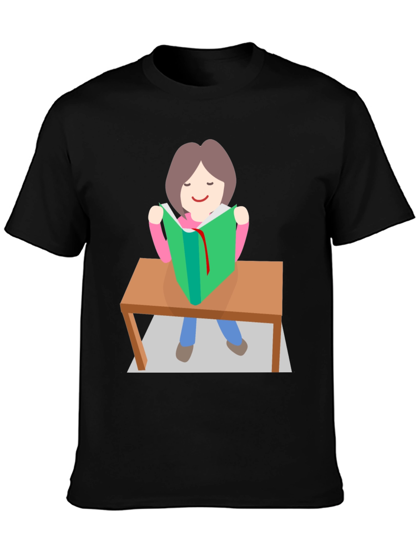 Bookworm T-Shirt - Cartoon Student Reading Design