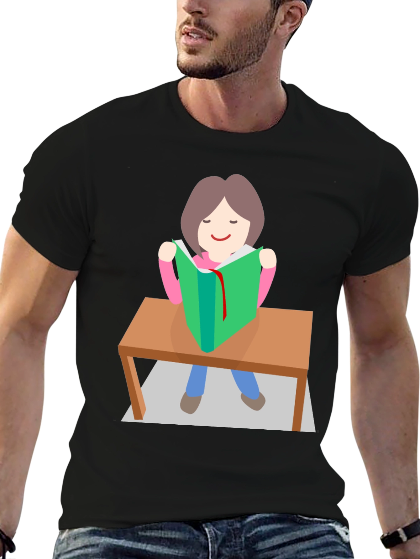 Bookworm T-Shirt - Cartoon Student Reading Design