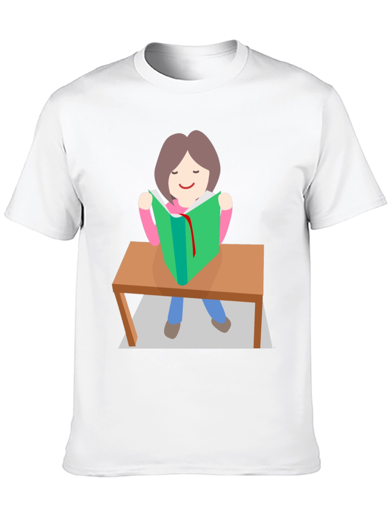 Bookworm T-Shirt - Cartoon Student Reading Design