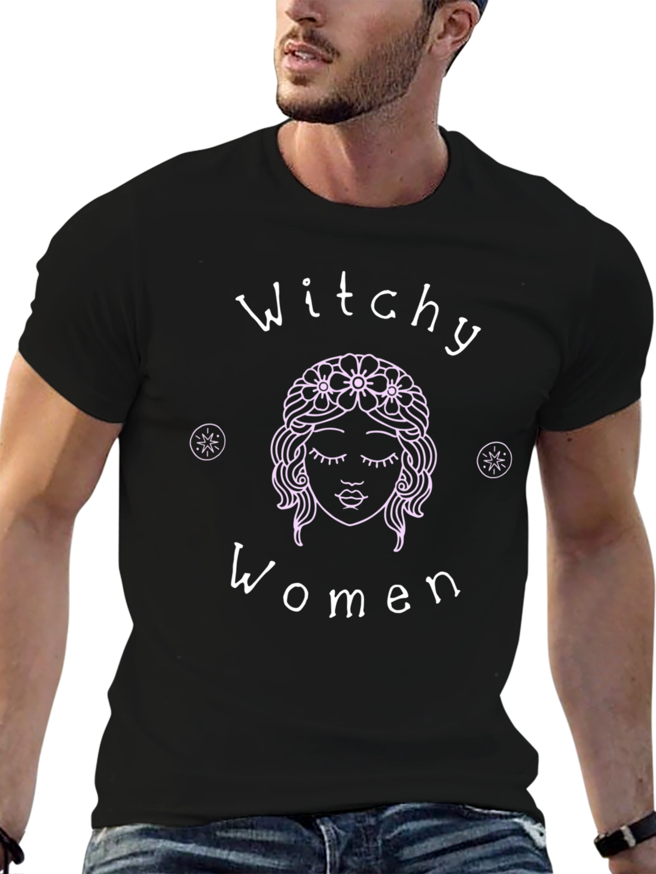 Witchy Women Graphic Tee - Black Cotton T-Shirt