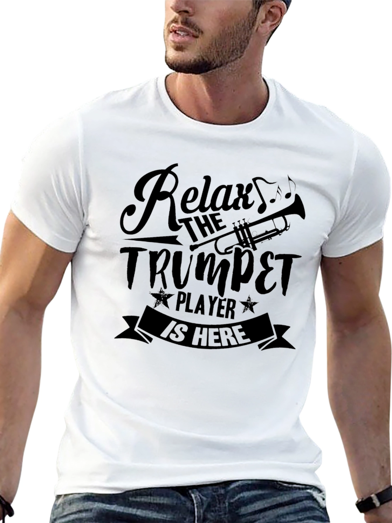 Relax Trumpet Player T-Shirt - Black Musician Tee