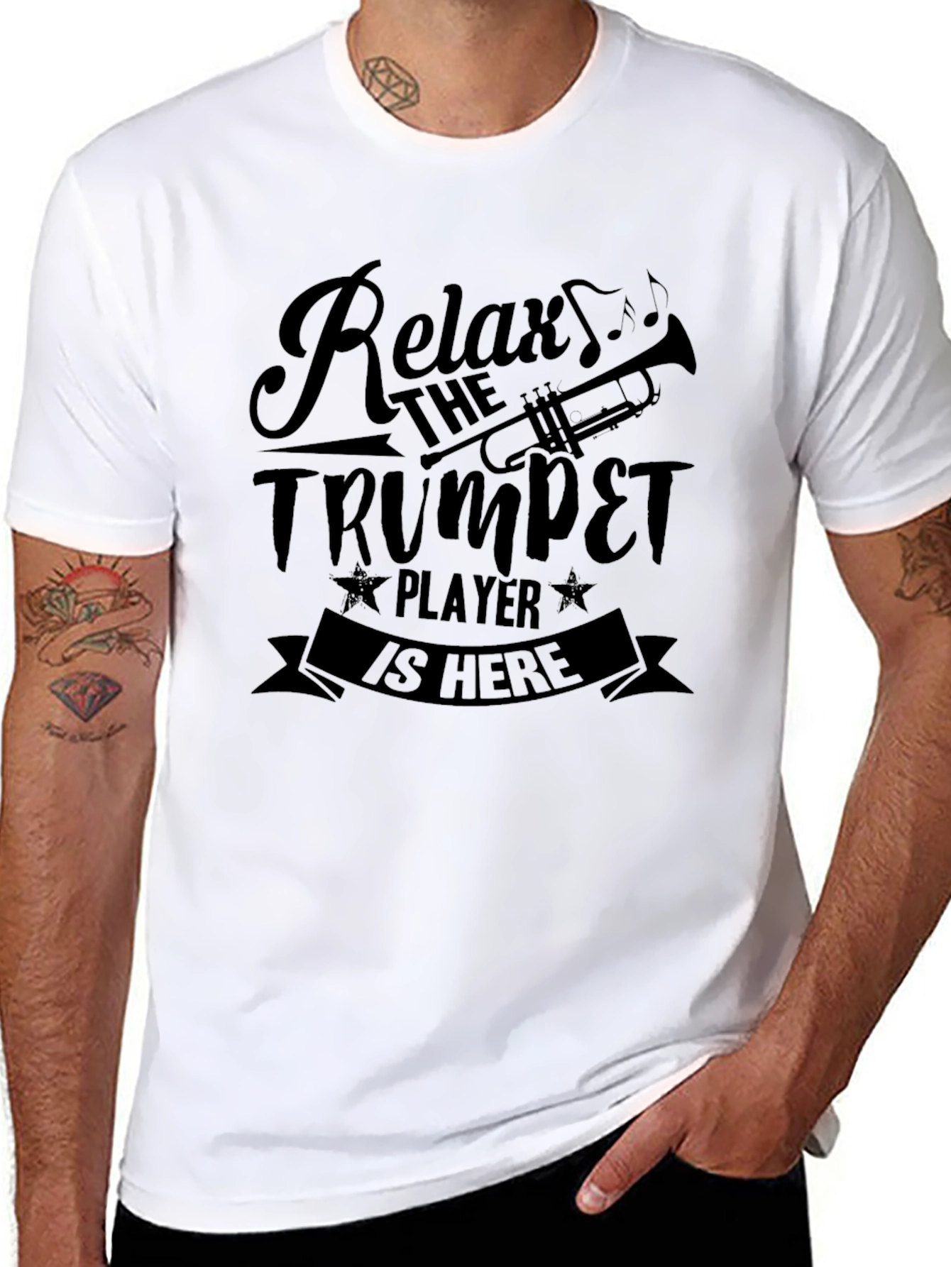 Relax Trumpet Player T-Shirt - Black Musician Tee